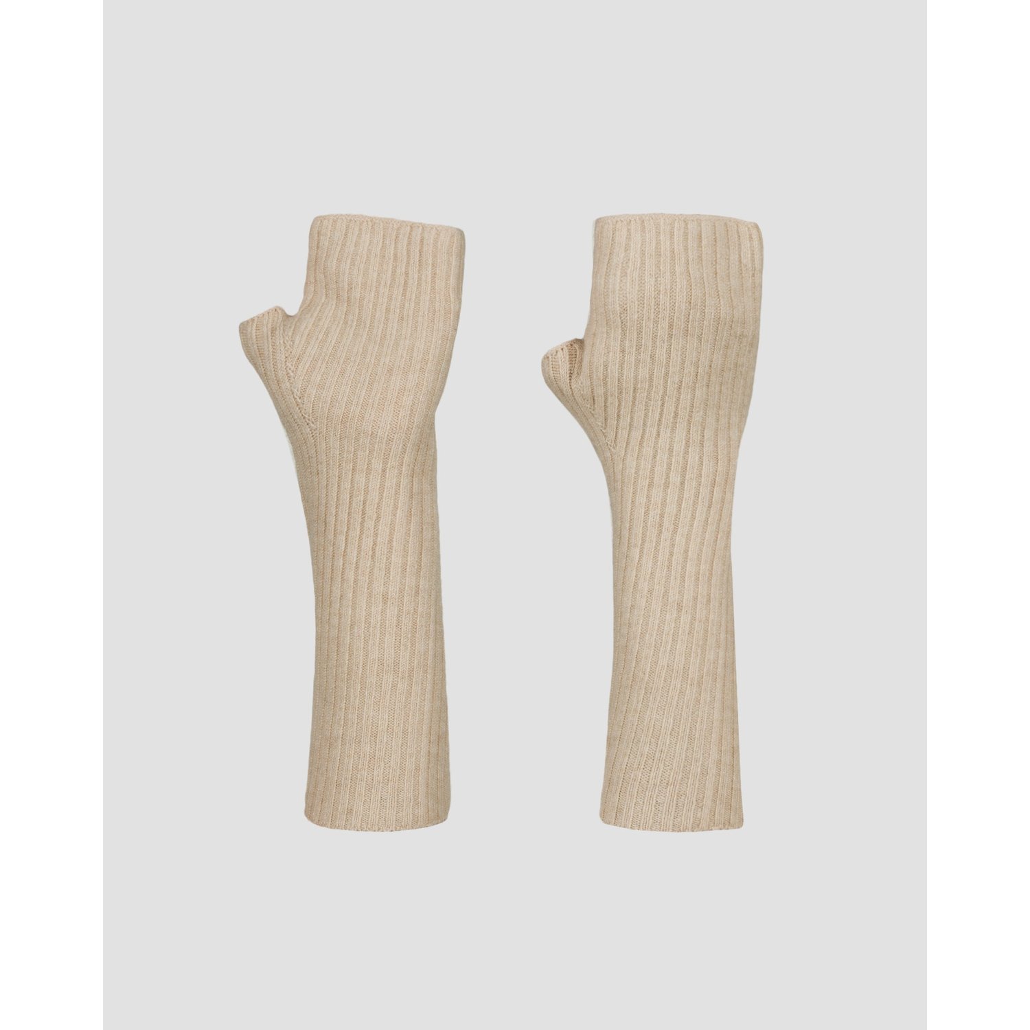 Beżowe Rękawiczki Mitenki Z Kaszmiru Damskie Kujten Knokke