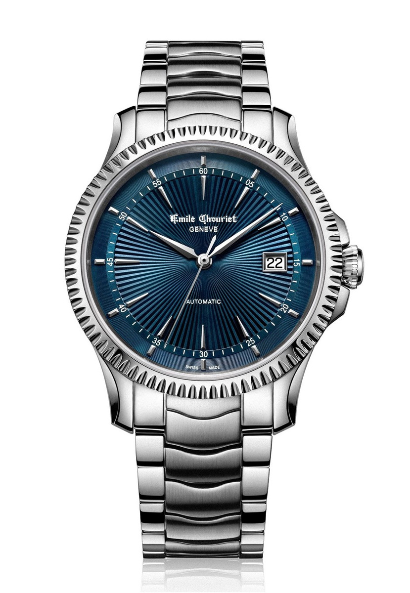 Zegarek EMILE CHOURIET 081155G66986. Automatyczny, Kolor niebieski. Mężczyzna.