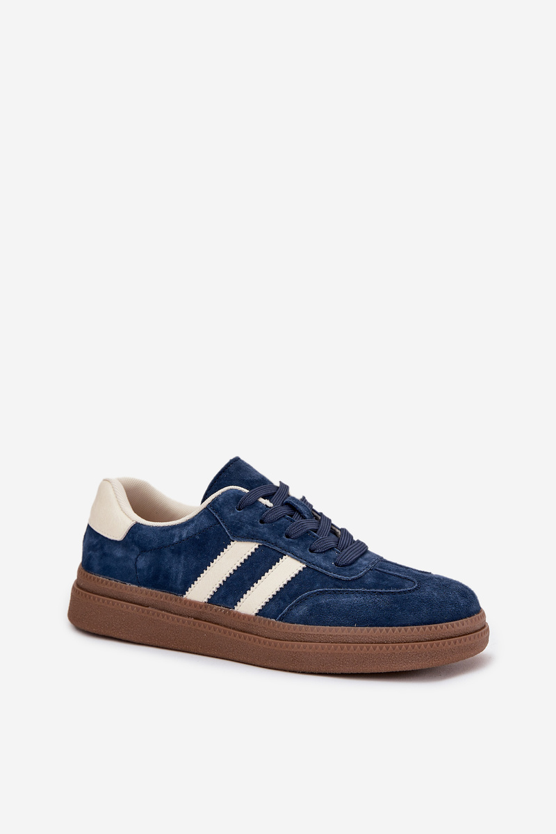 Butosklep Sneakersy Damskie Zamszowe Na Platformie Granatowe Sylviona