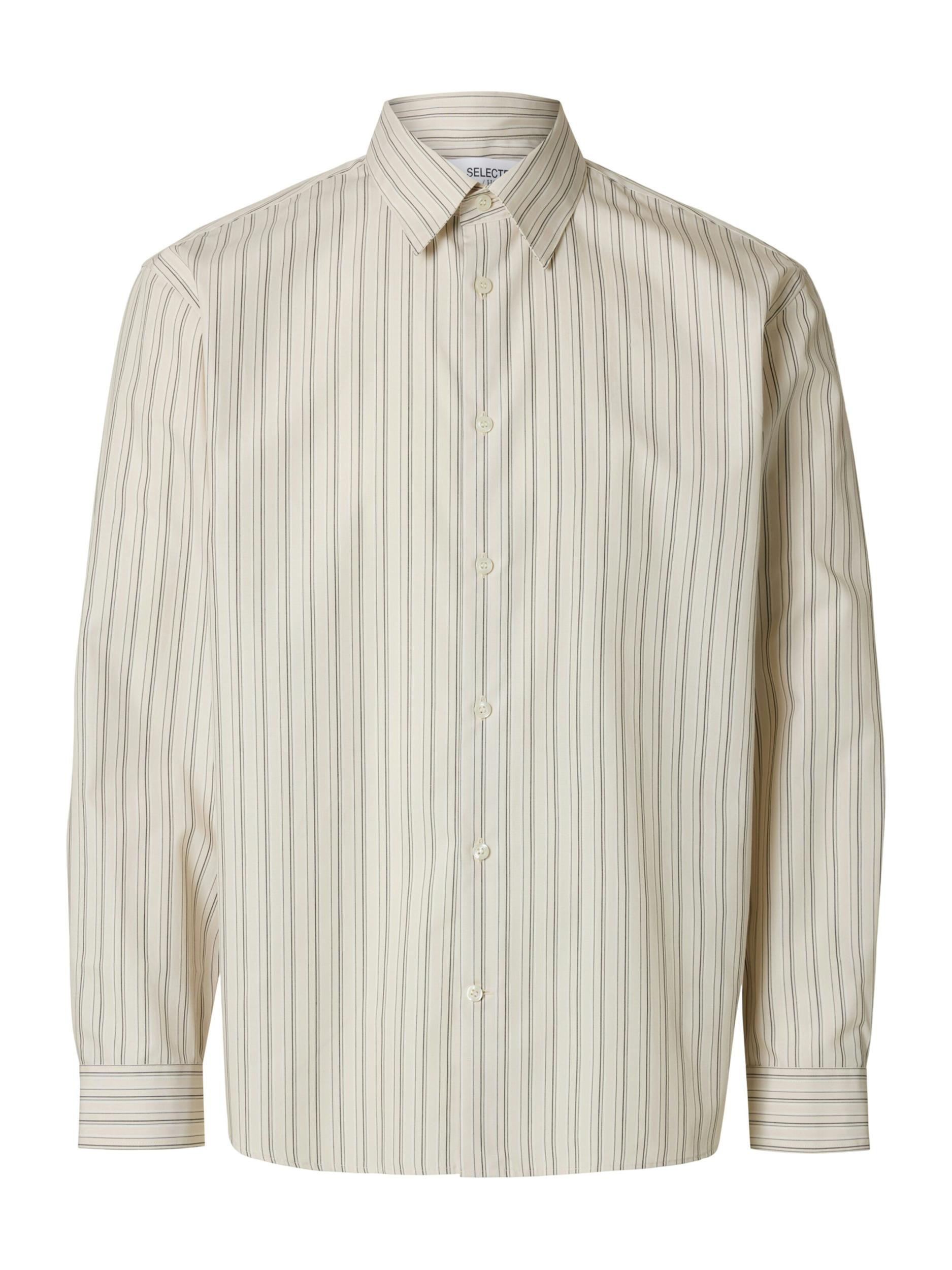 SELECTED Koszula 'SLHBen' ecru / czarny / biały