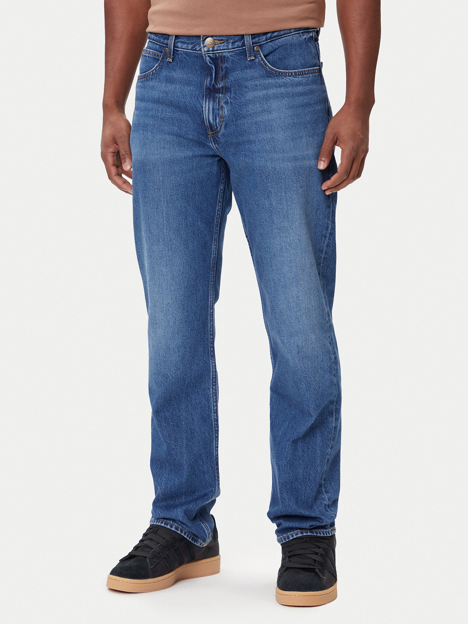 Lee Jeansy West 112364167 Niebieski Straight Fit