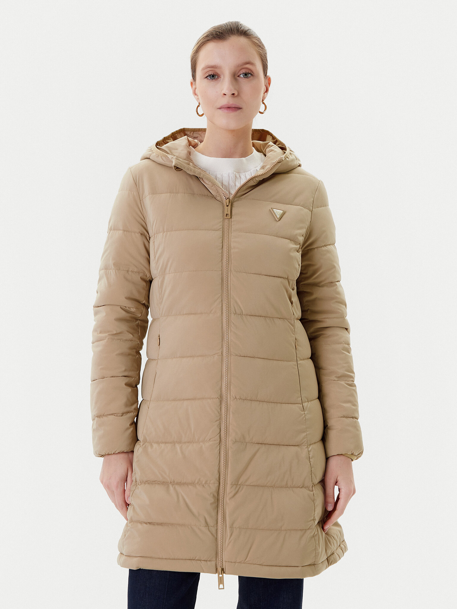 Guess Kurtka zimowa V4YL05 WF3X0 Beżowy Regular Fit