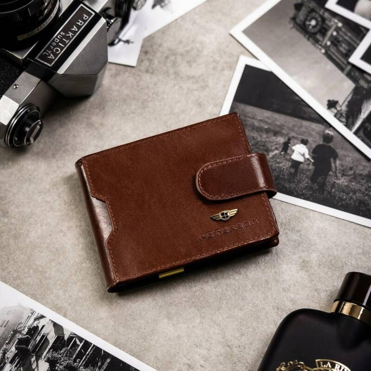 skóra naturalna Damski zestawy na prezent Peterson PTN SET3-N78L-VT BROWN