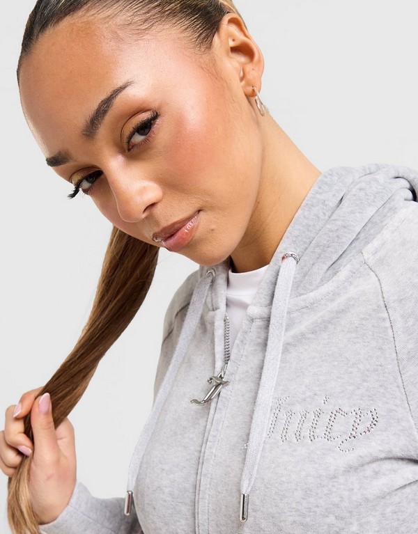 Juicy Couture Bluza Rozpinana Z Kapturem Dmnt Gmrl Damskie Ubrania Bluzy JCJDW298133 Szary