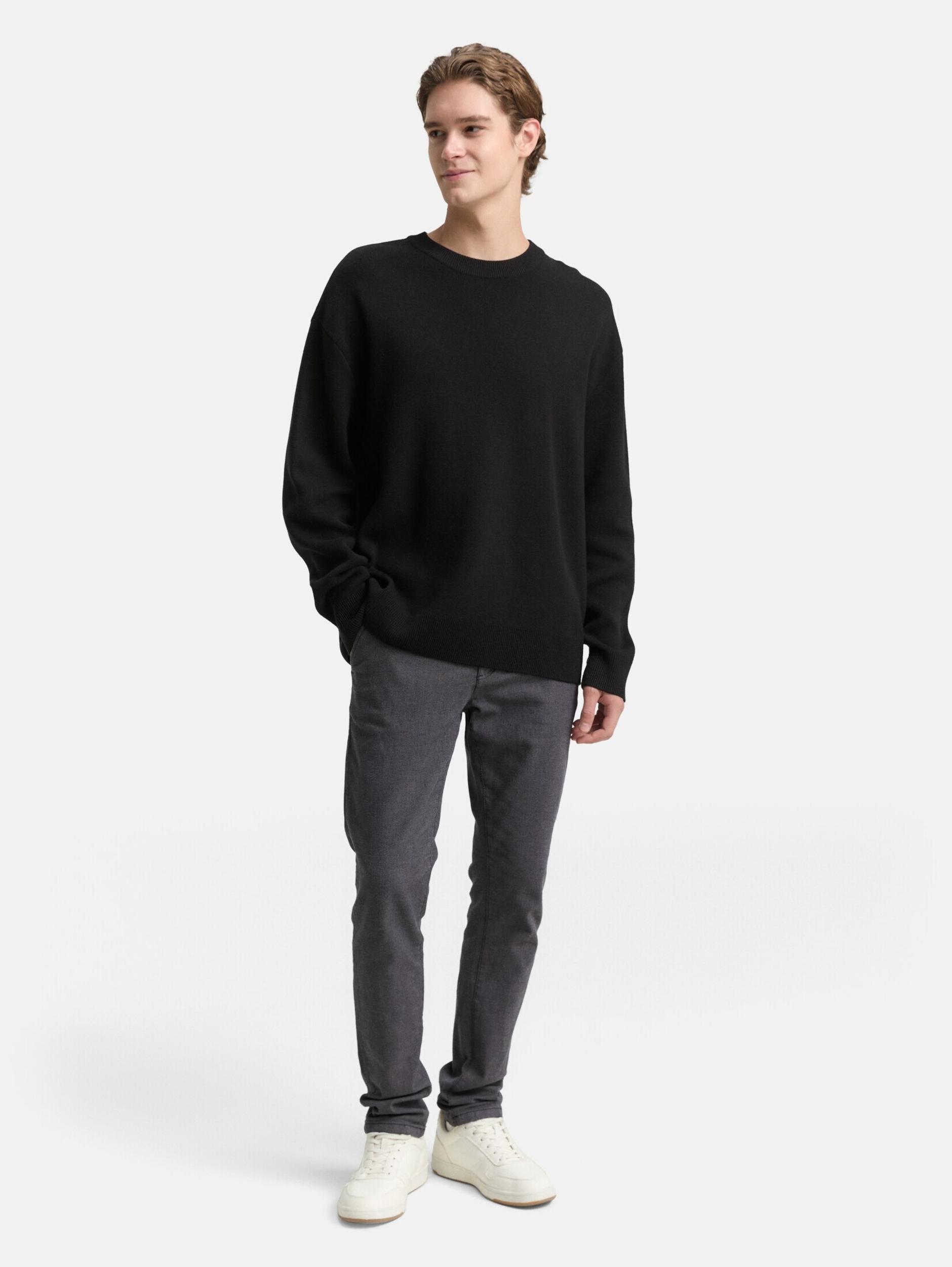 TOM TAILOR DENIM Chinosy antracytowy / biały