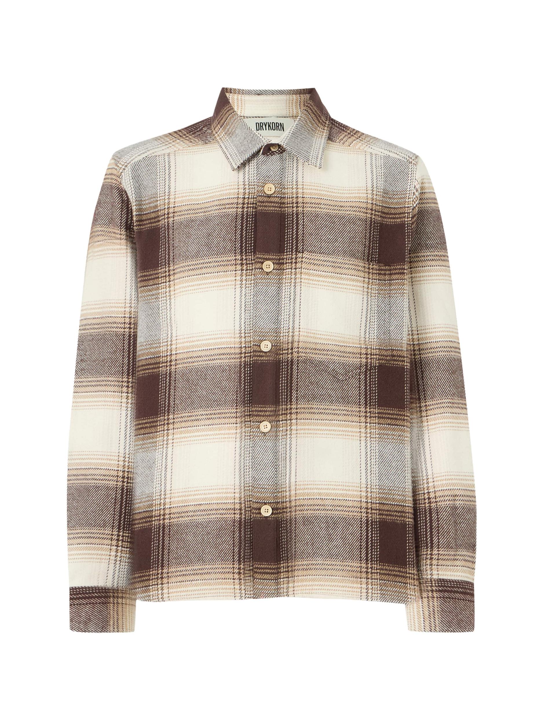 DRYKORN Koszula 'DIEGGO' beżowy / ciemnobrązowy / biały