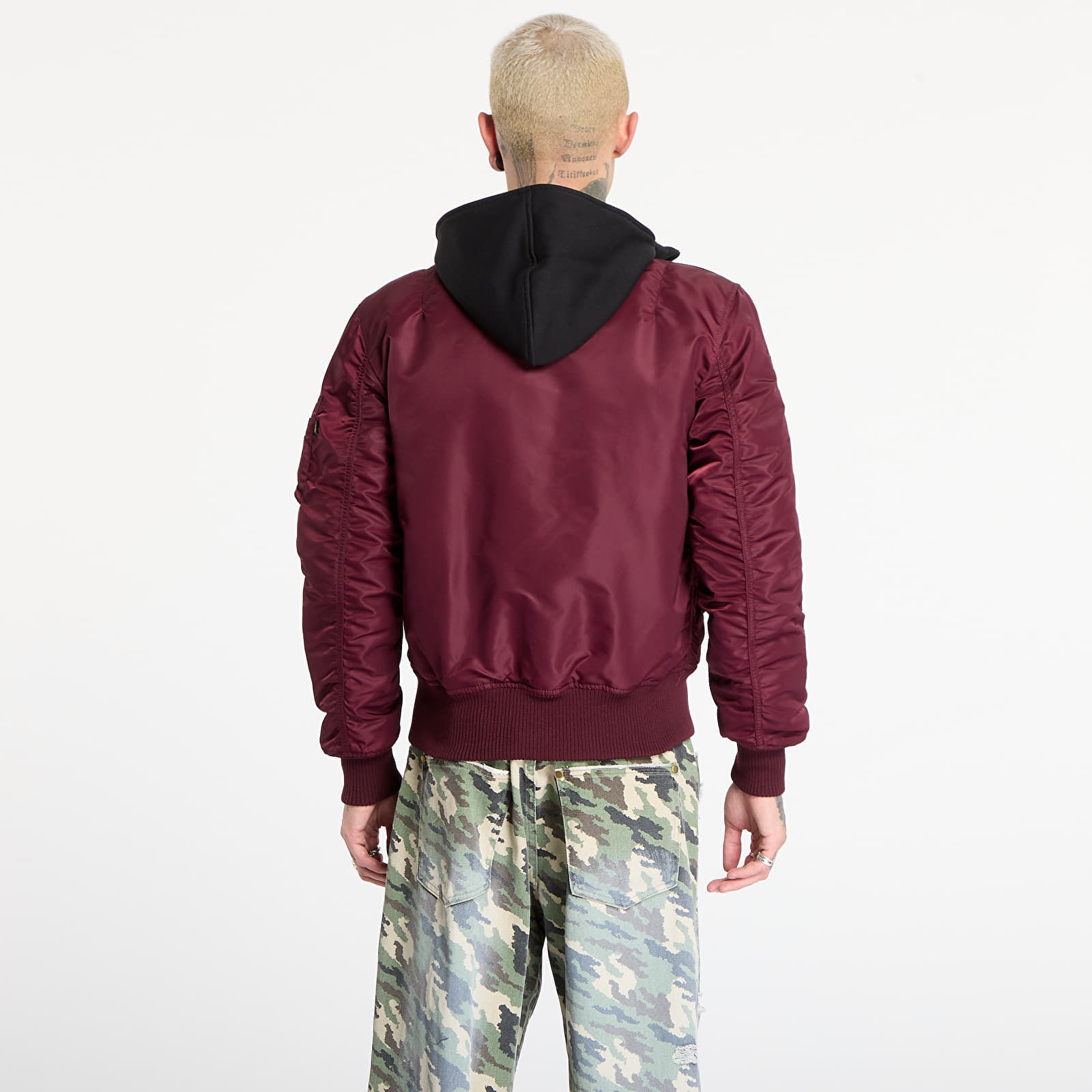 Kurtka Alpha Industries MA-1 D-Tec Sleeve Embroidery Dark Cherry M