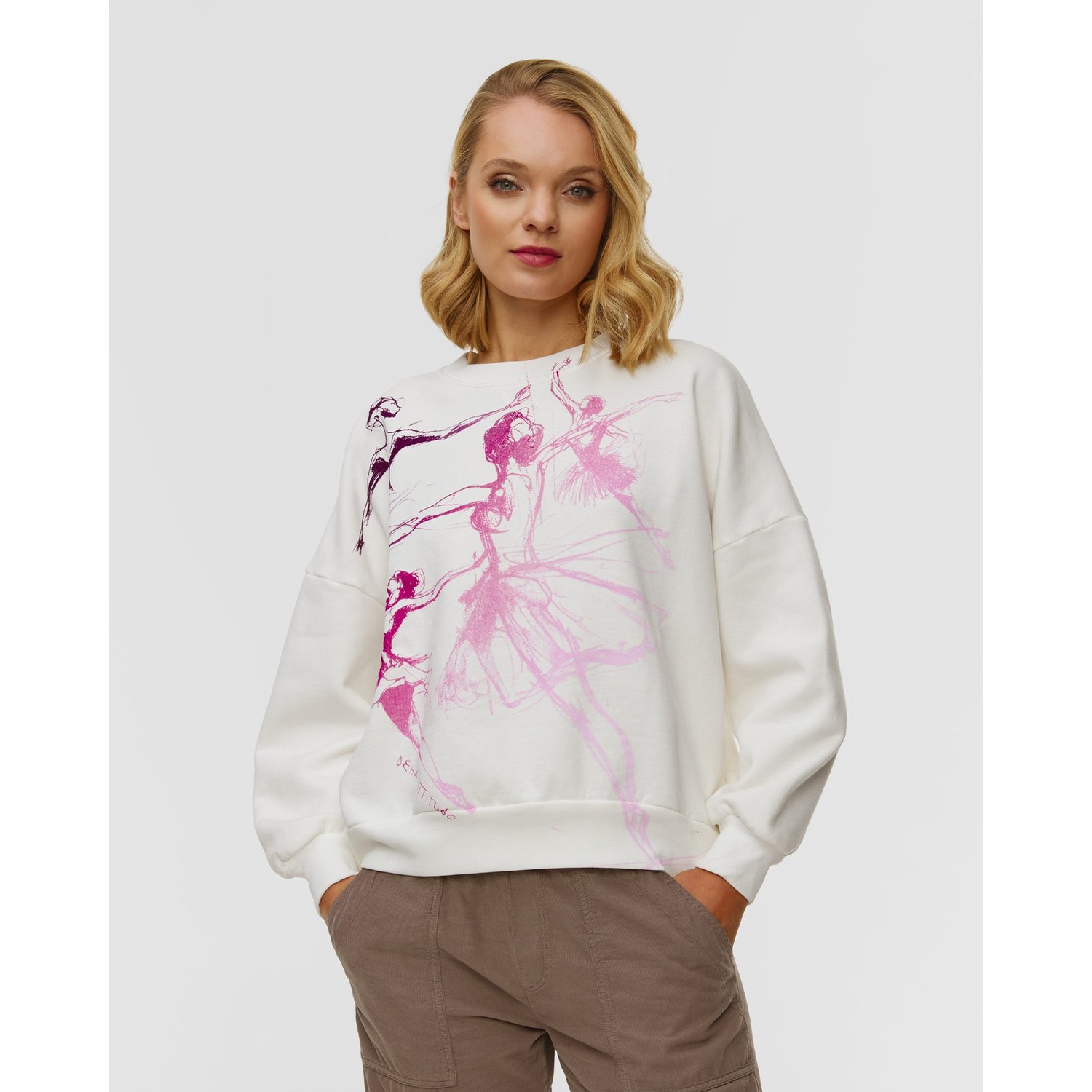 Czarna Bluza Damska Z Printem Deha