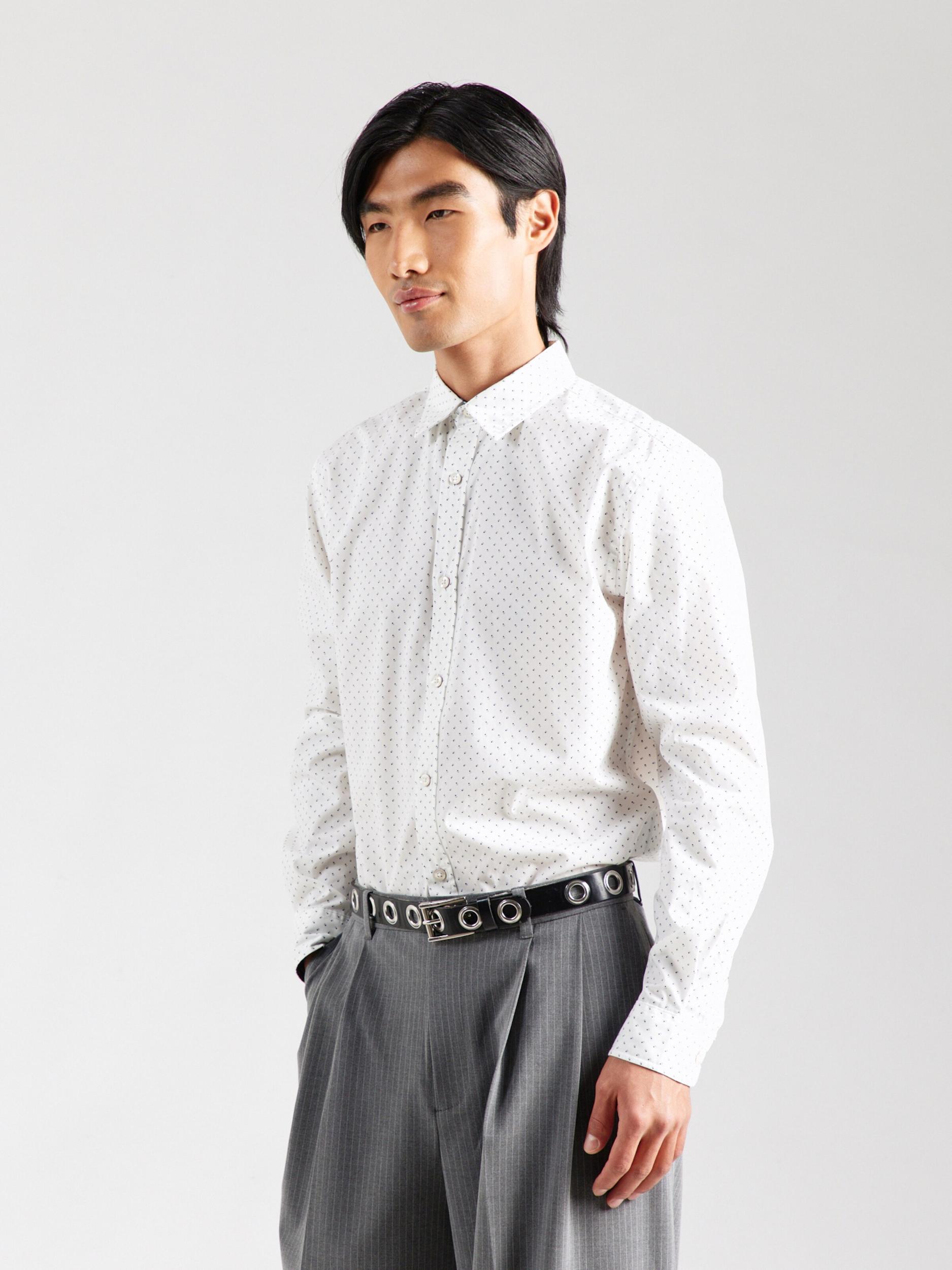 JACK & JONES Koszula 'JJMATHEO' szary / czarny / biały