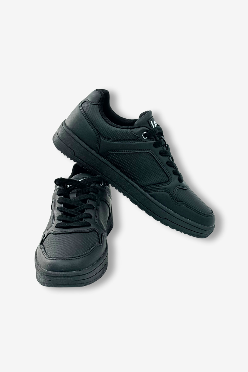 Lee Sneakersy męskie czarne z ekoskóry sznurowane