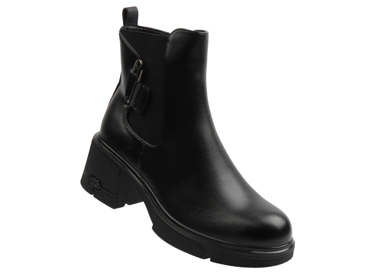 Ocieplane, klasyczne botki damskie czarne Potocki 25-12698