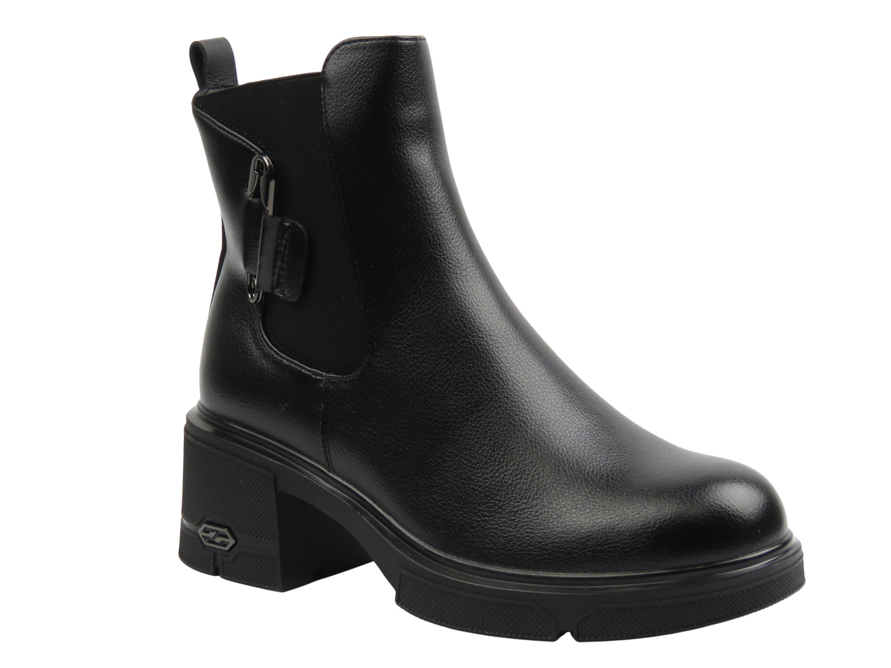 Ocieplane, klasyczne botki damskie czarne Potocki 25-12698