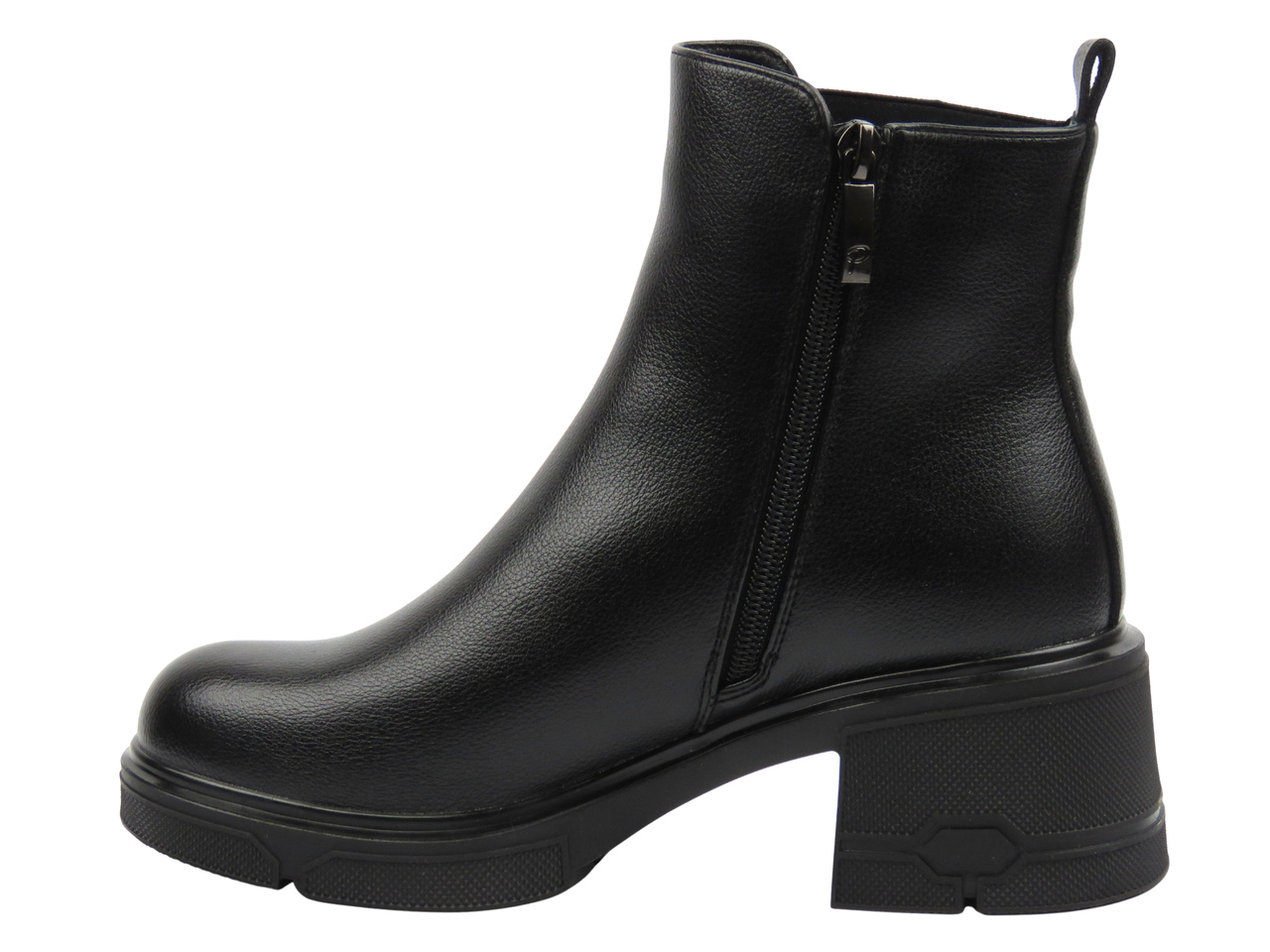 Ocieplane, klasyczne botki damskie czarne Potocki 25-12698