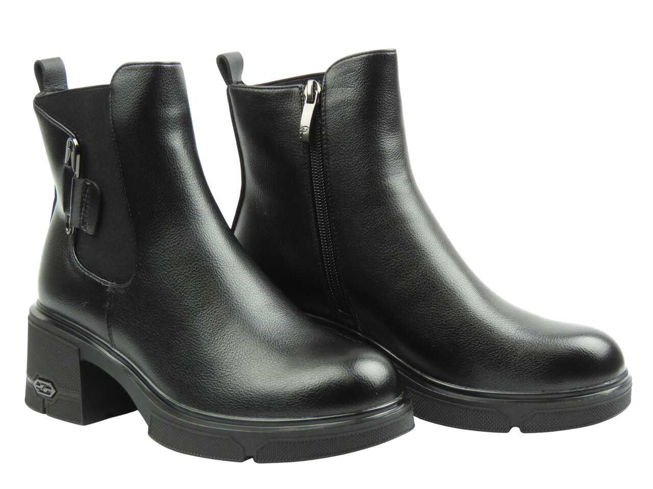 Ocieplane, klasyczne botki damskie czarne Potocki 25-12698