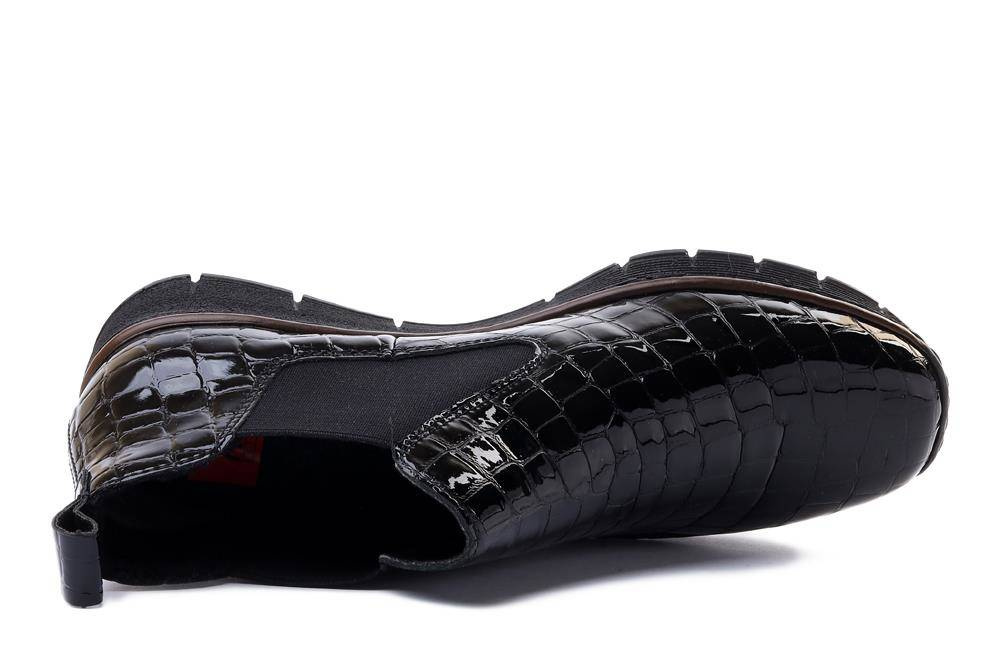 RIEKER 53794-01 black, botki/sztyblety damskie