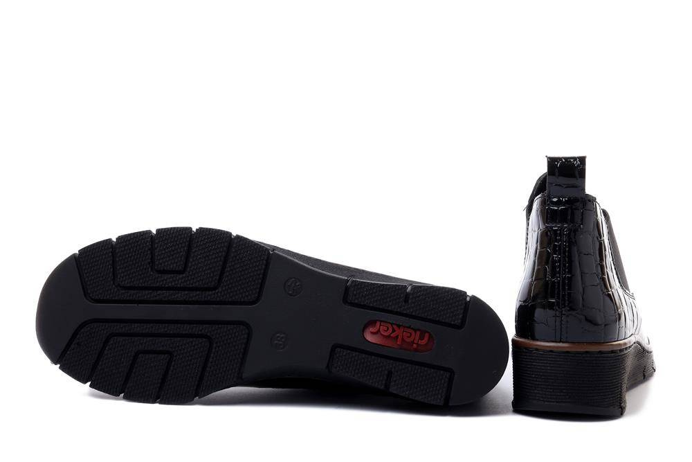 RIEKER 53794-01 black, botki/sztyblety damskie