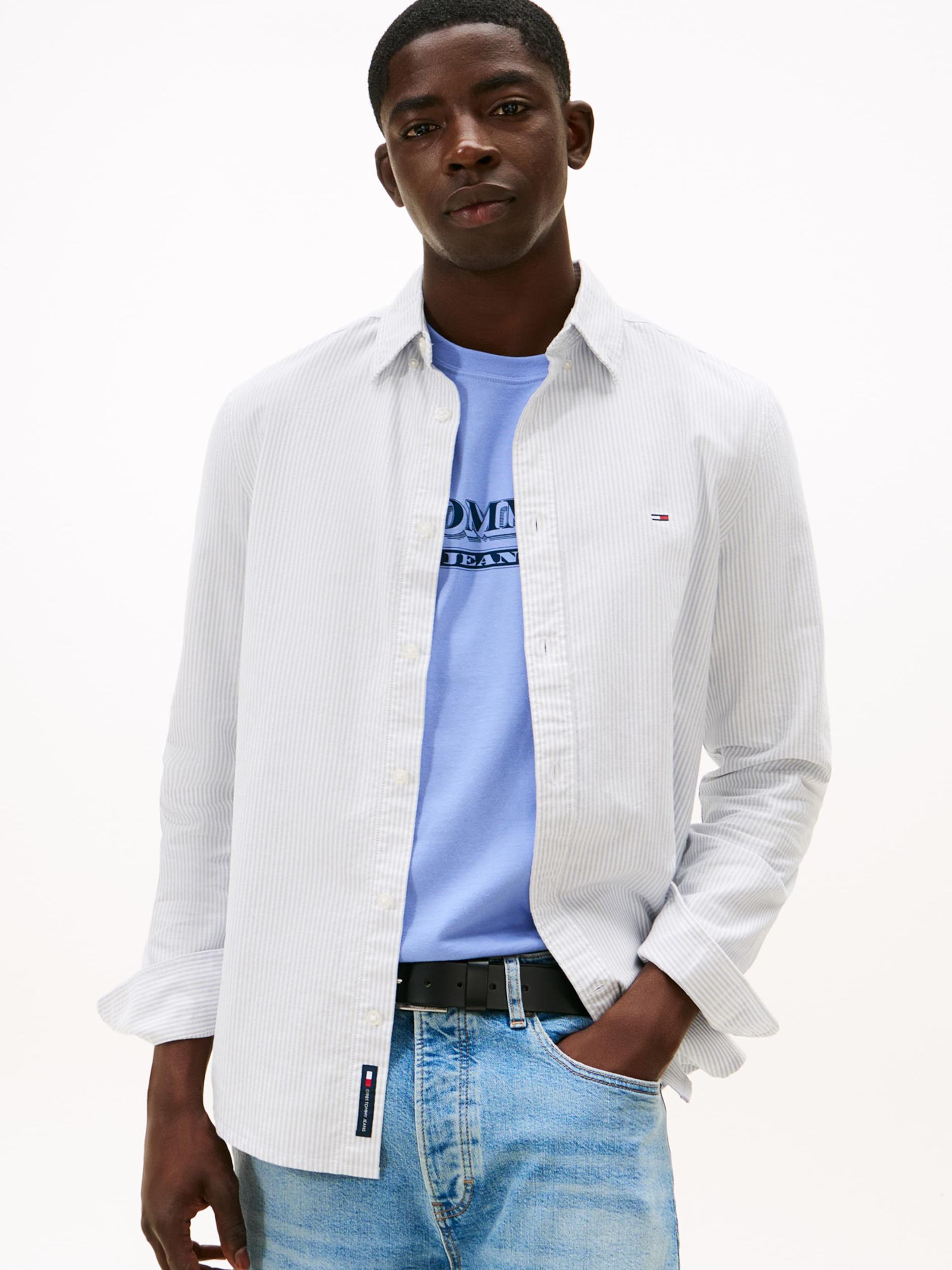 Tommy Jeans Koszula pastelowy niebieski / biały