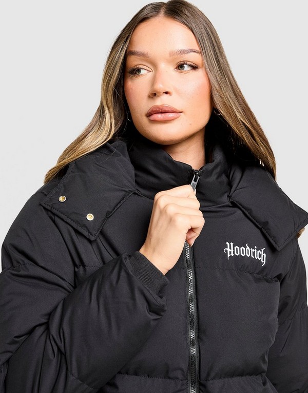 Hoodrich Kurtka Hugo Crop Puffer Jkt Blk Damskie Ubrania Kurtki zimowe HW03250278 Czarny
