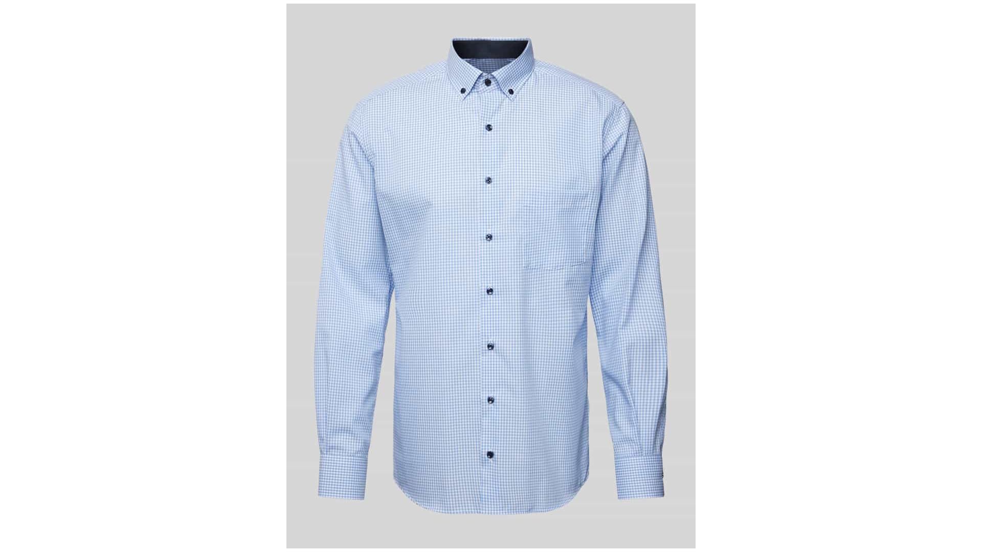 Eterna Koszula biznesowa o kroju regular fit ze wzorem w kratkę