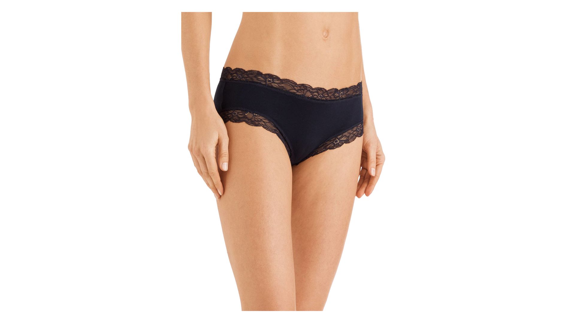 Hanro Bokserki Cotton Lace schwarz