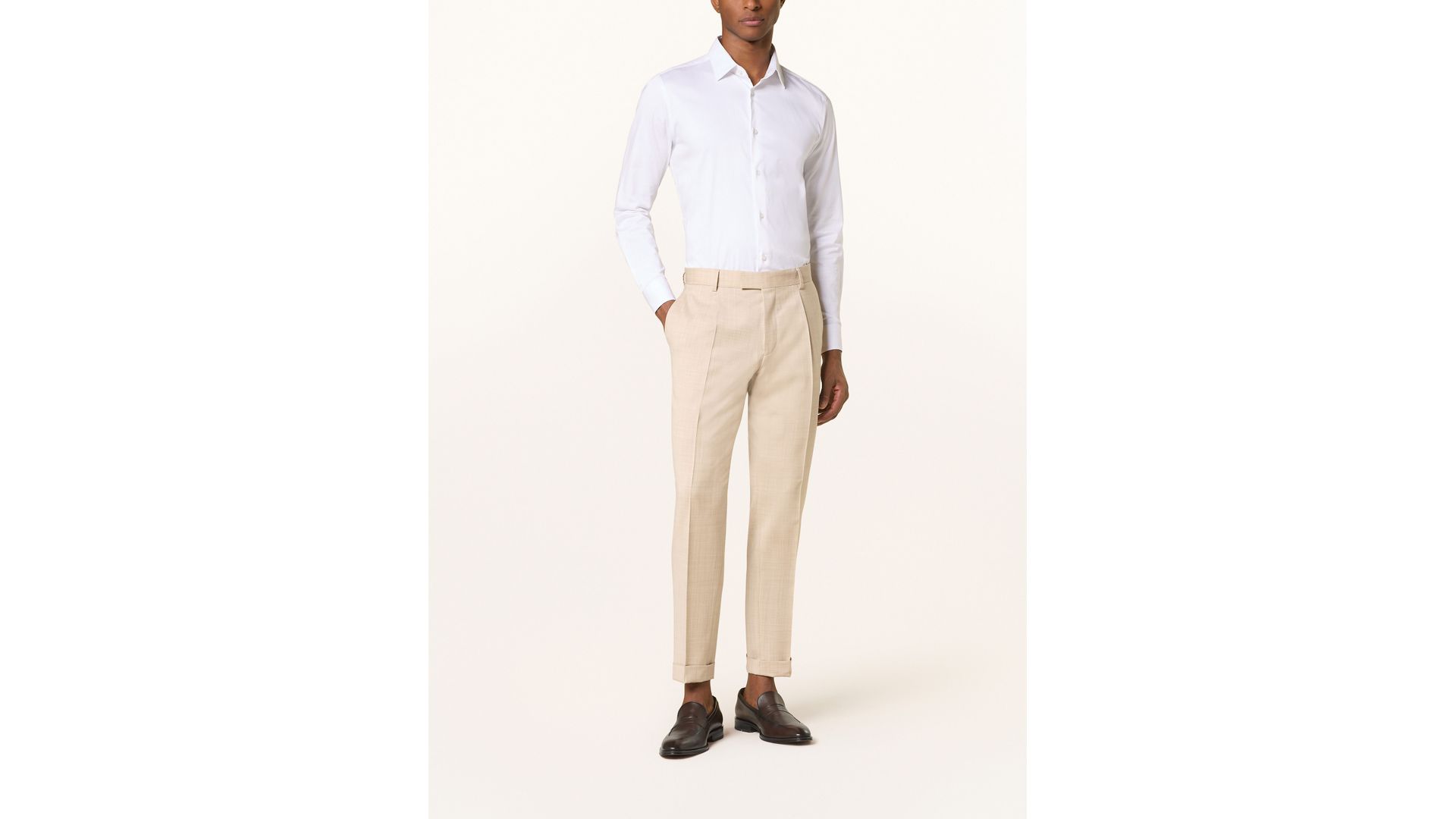 Boss Spodnie Garniturowe Pepe Relaxed Fit beige