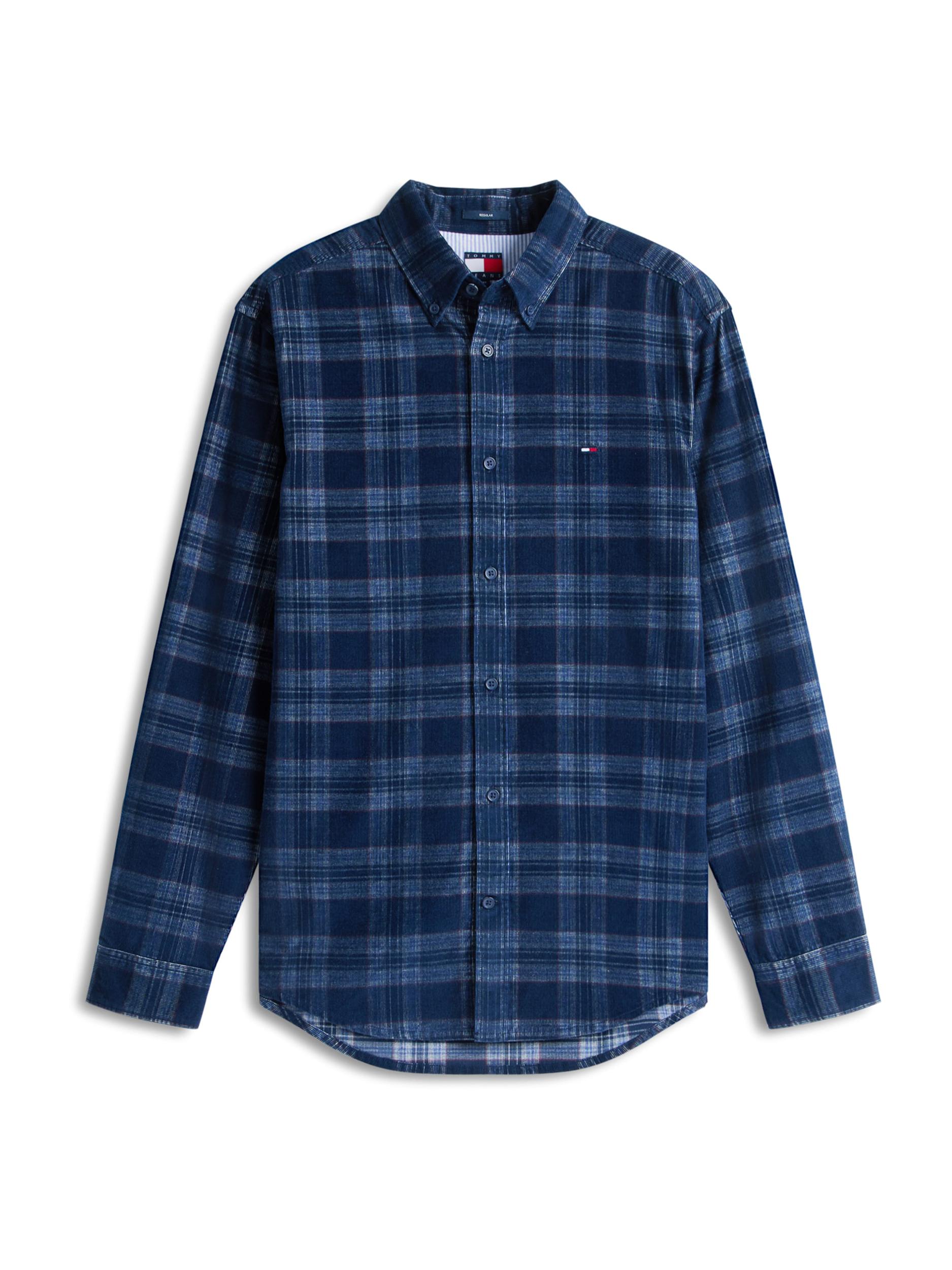 Tommy Jeans Koszula jasnoniebieski / ciemny niebieski / bordowy