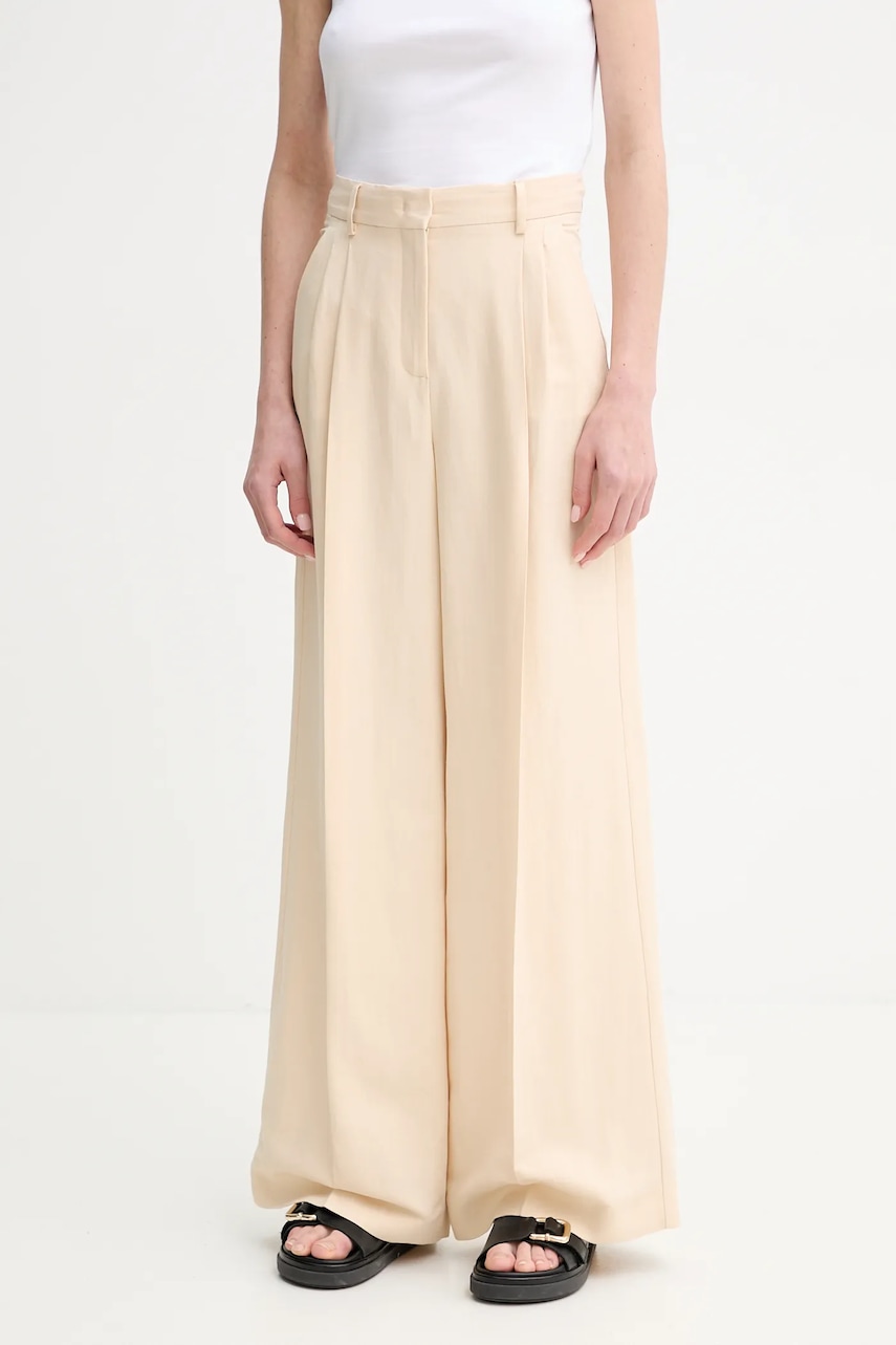 Weekend Max Mara spodnie z domieszką lnu