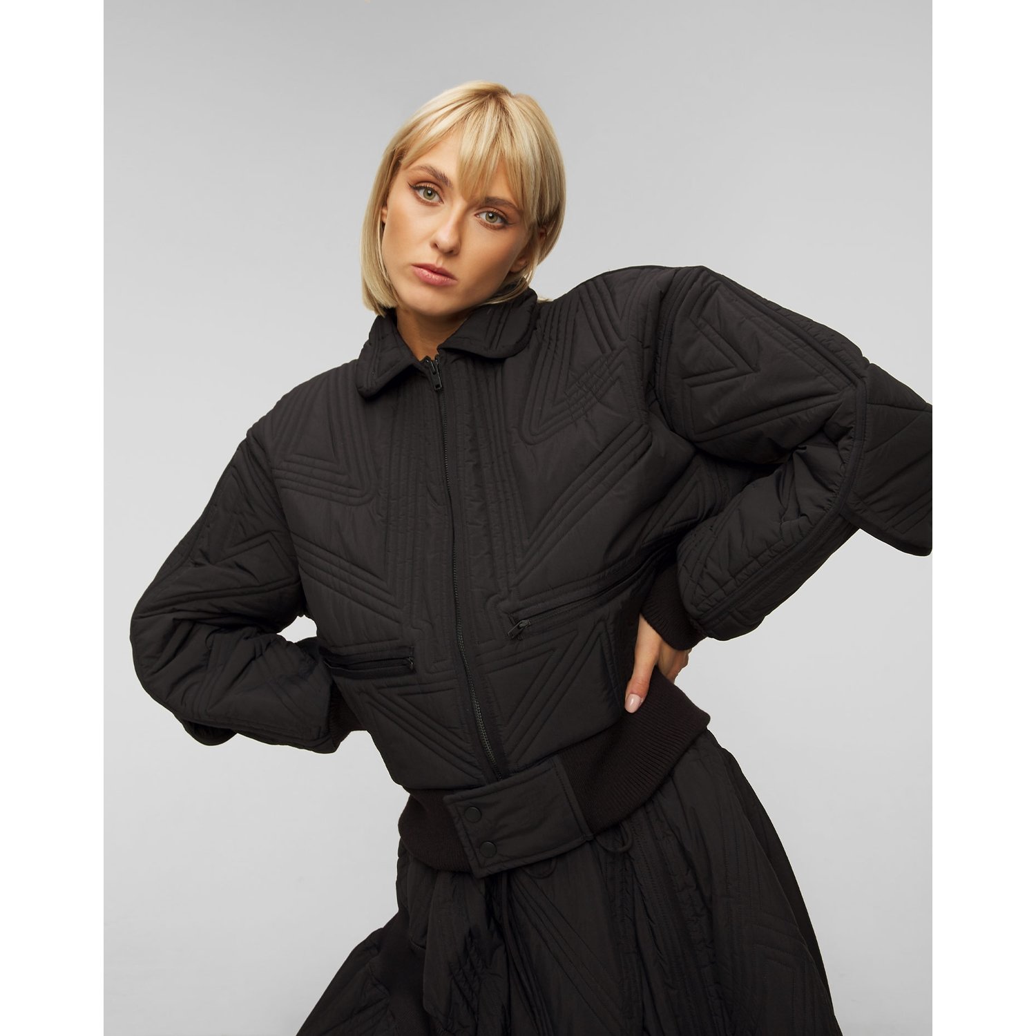 Czarna Kurtka Pikowana Damska Y-3 Qltd Jkt