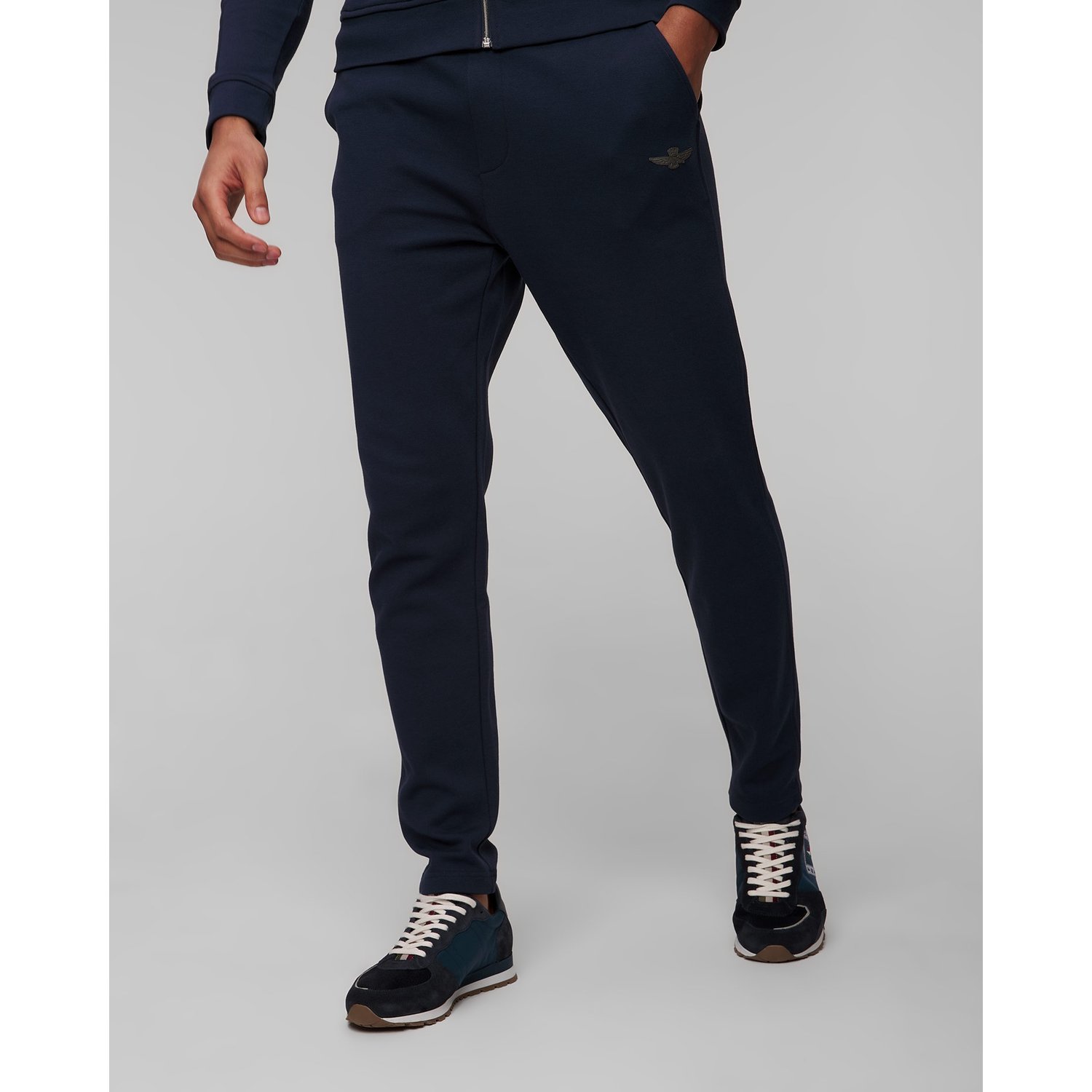 Granatowe Spodnie Dresowe Męskie Aeronautica Militare