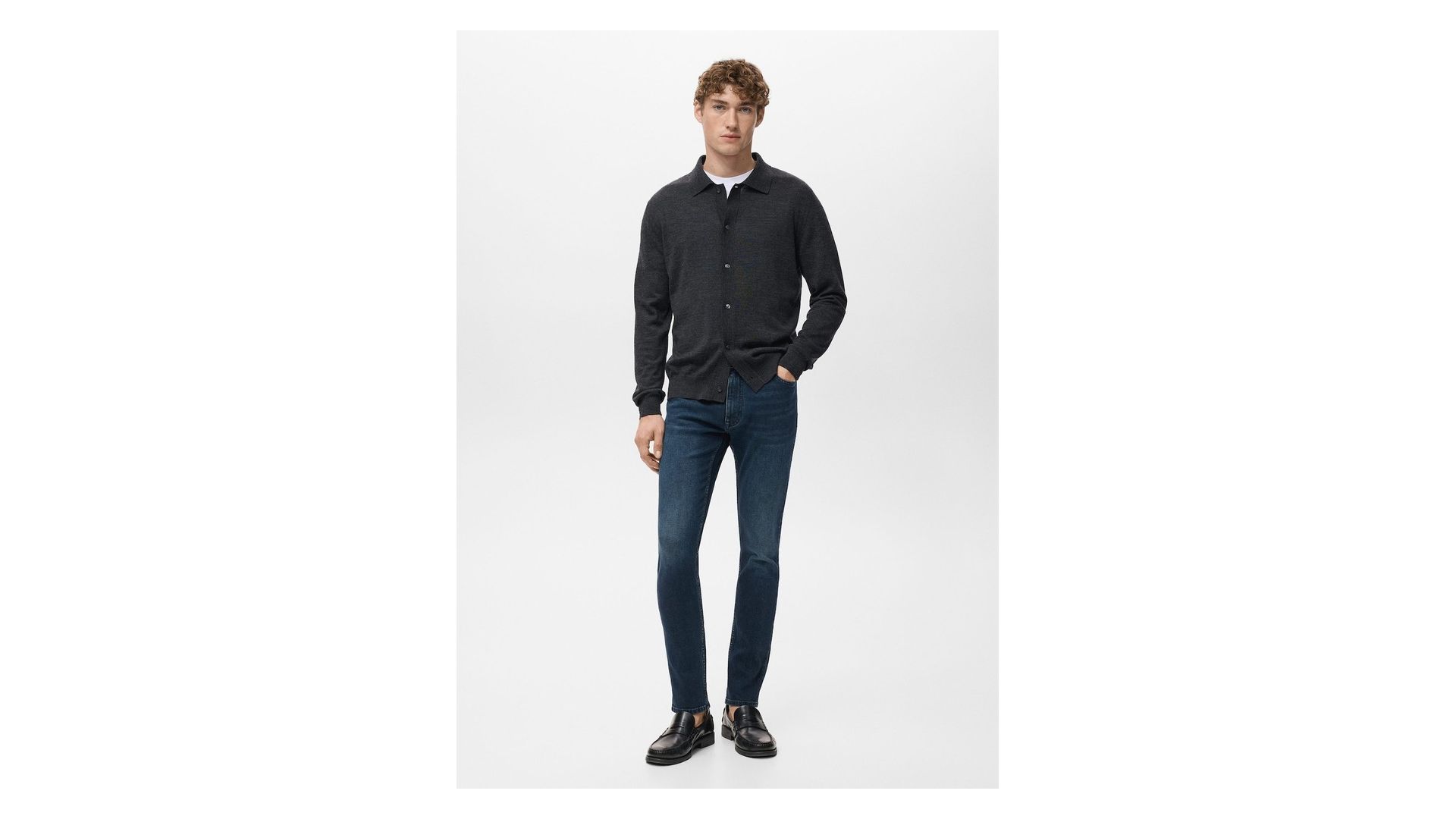 MANGO MAN - Dżinsy Jude skinny fit intensywny granatowy - 40 - Mężczyzna