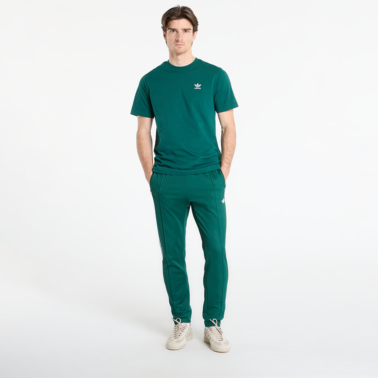 adidas Originals Spodnie dresowe adidas Beckenbauer Track Pants Collegiate Green/ White S