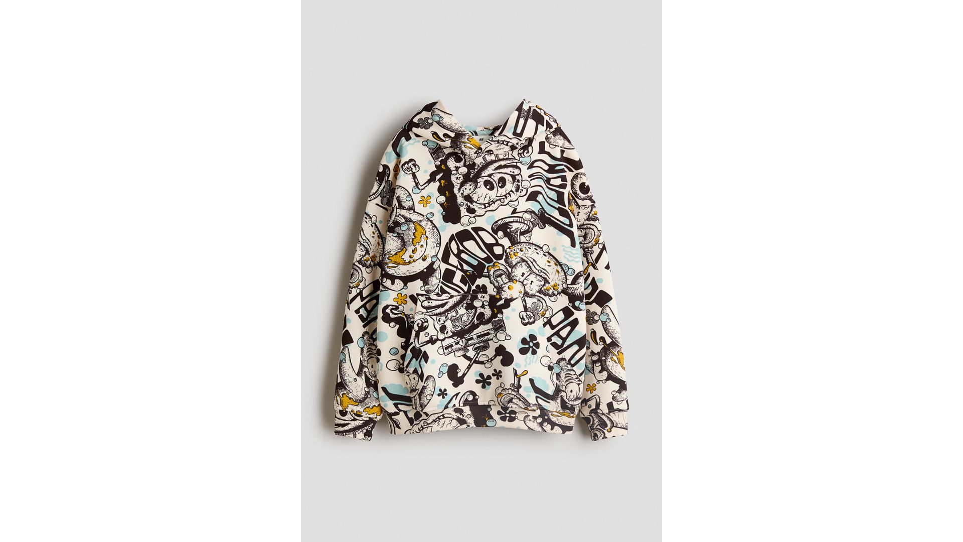 H & M - Bluza z kapturem i nadrukiem - Beżowy