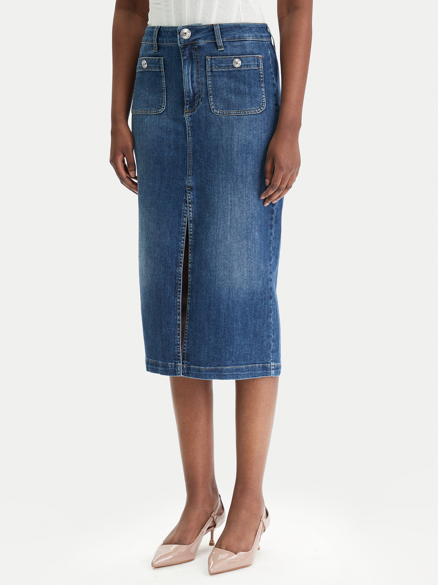 Liu Jo Spódnica jeansowa UA6259 D0275 Niebieski Regular Fit