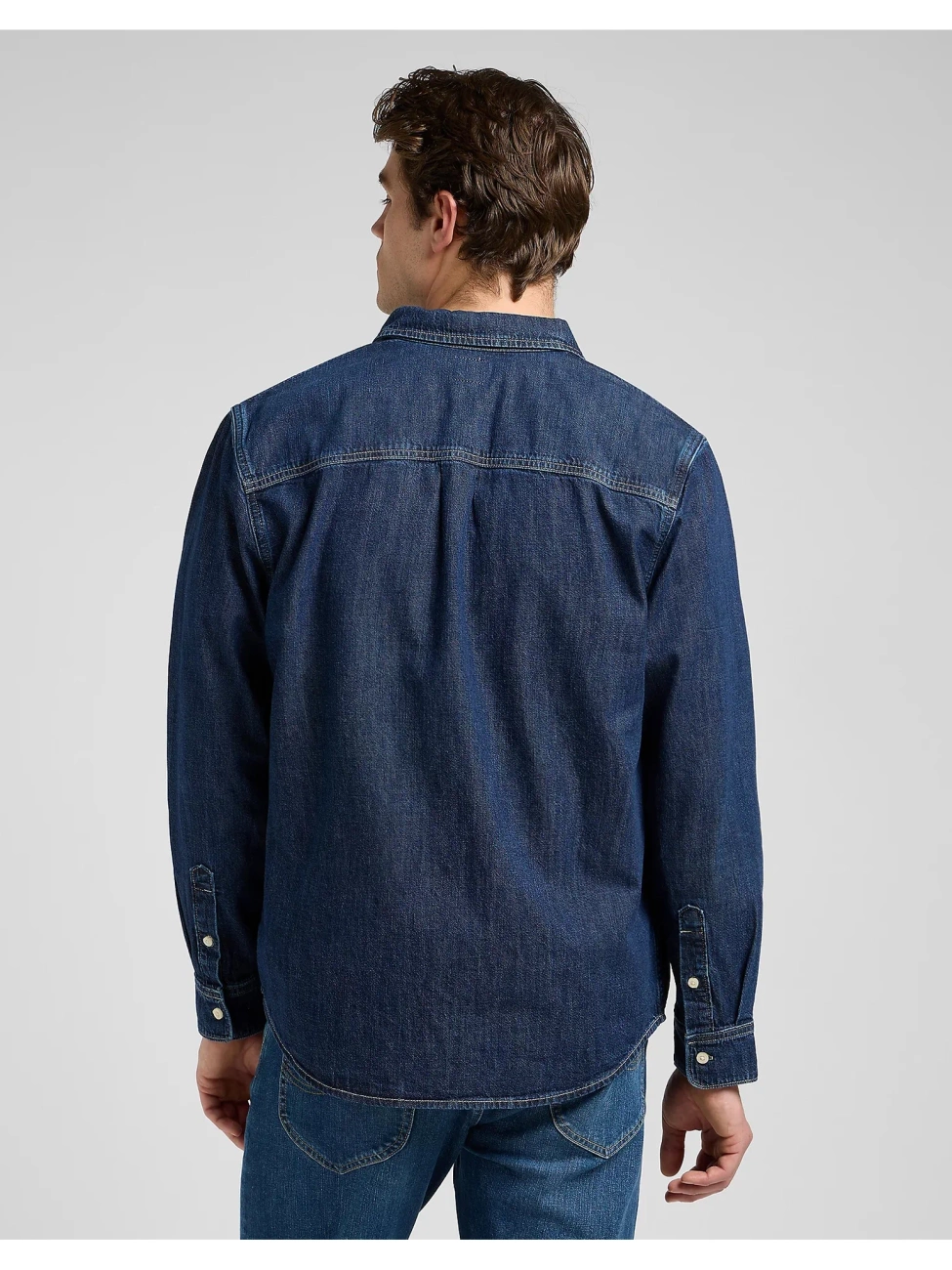 MESKA KOSZULA JEANSOWA LEE NO POCKET BUTTON DOWN BLUE RIDGE 112370477