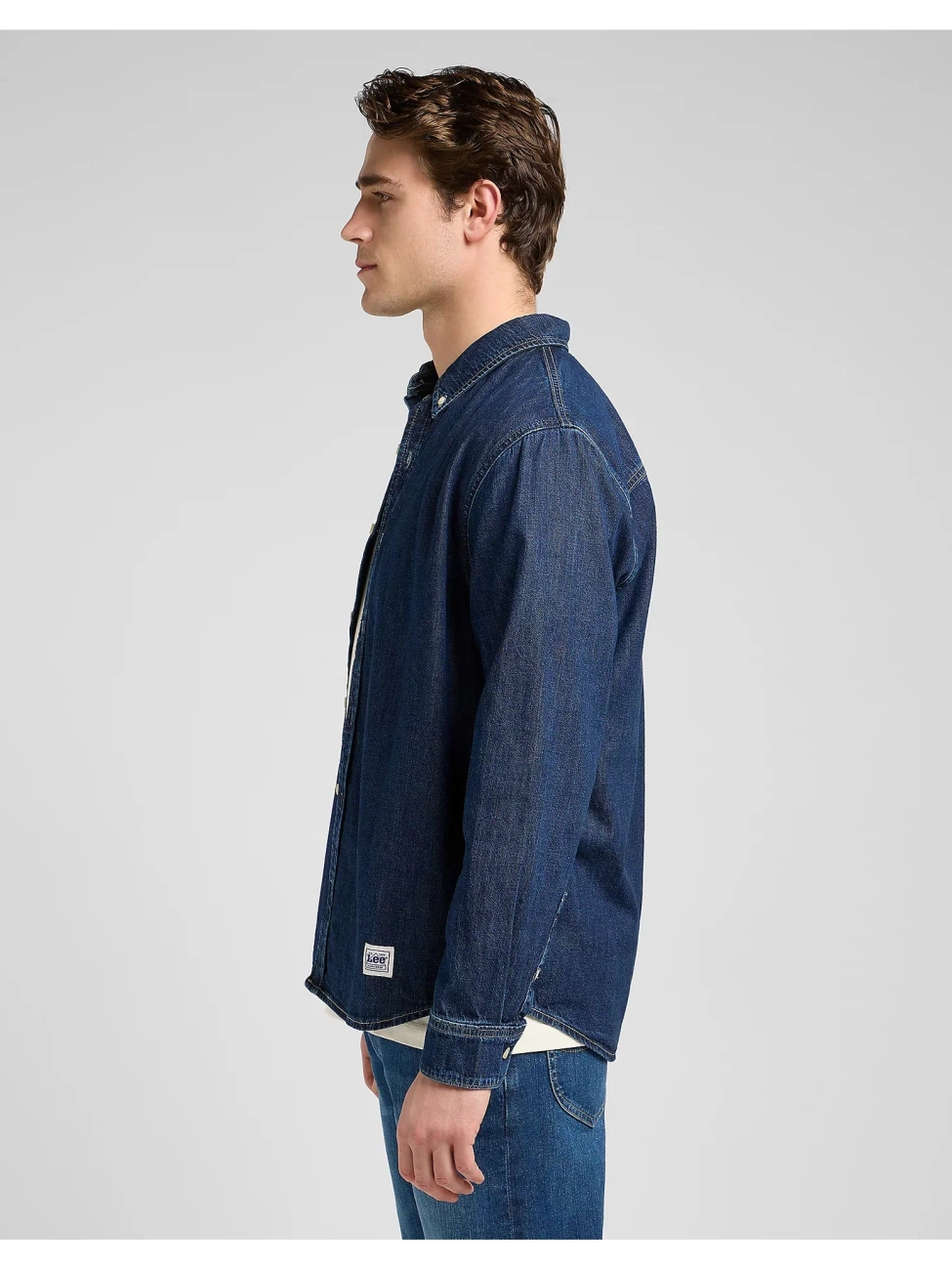 MESKA KOSZULA JEANSOWA LEE NO POCKET BUTTON DOWN BLUE RIDGE 112370477