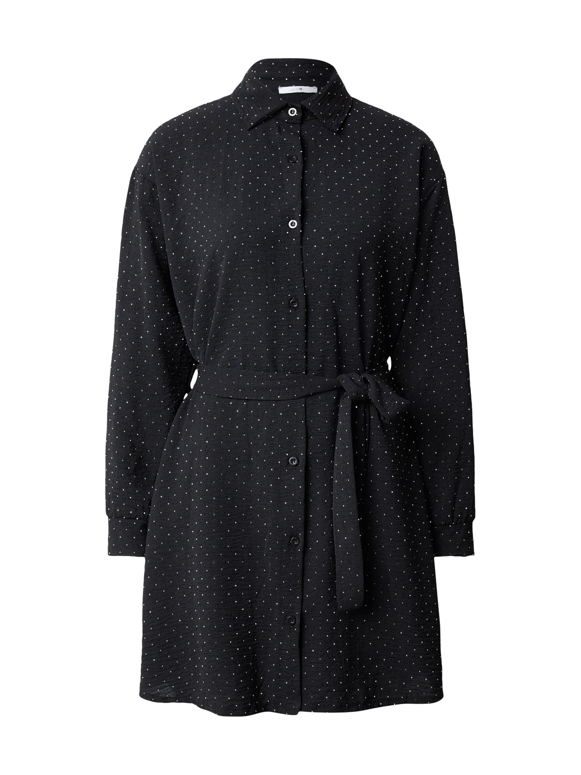 Hailys Sukienka koszulowa 'Je44ssie' czarny / biały