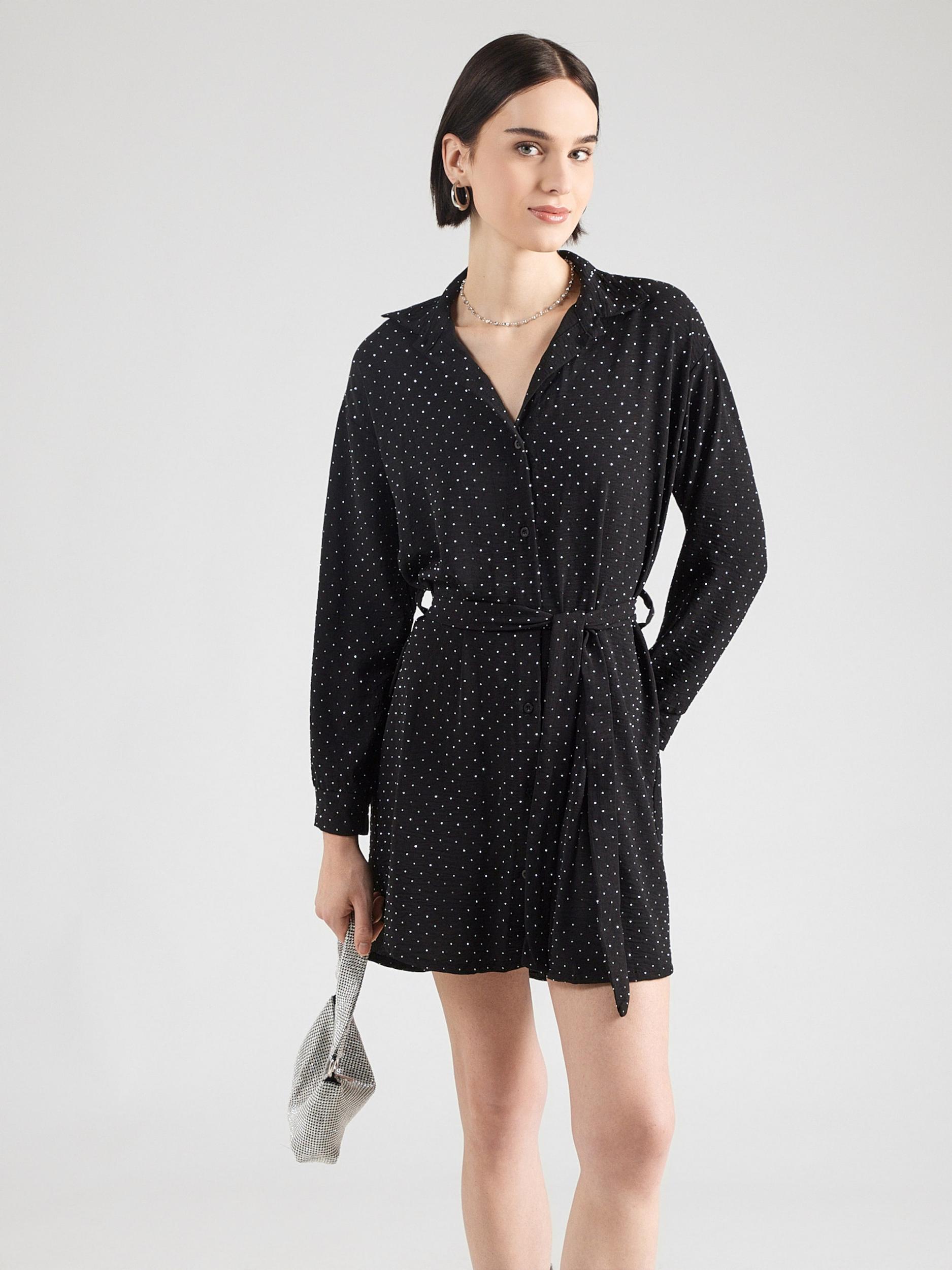 Hailys Sukienka koszulowa 'Je44ssie' czarny / biały