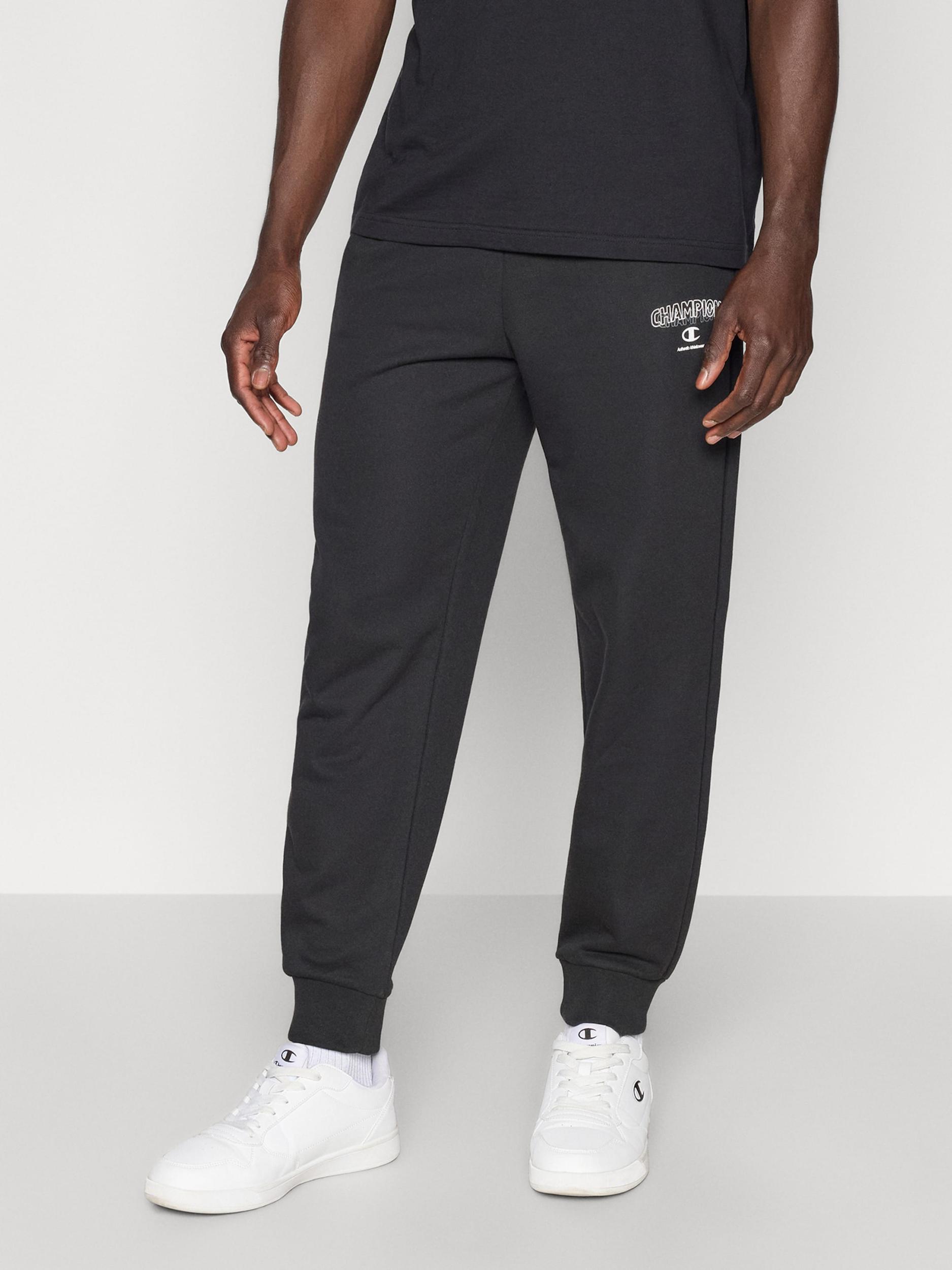 Champion Authentic Athletic Apparel Spodnie 'Rib Cuff' czarny / biały