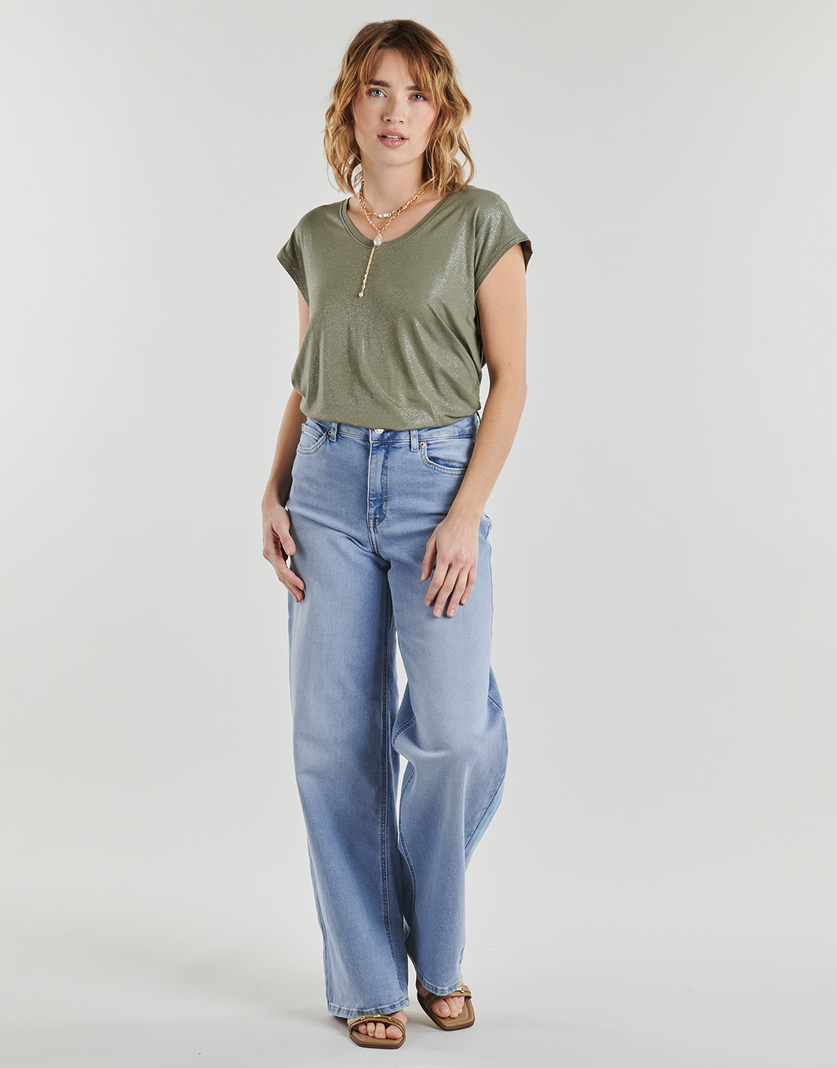 Only Jeans flare / rozszerzane ONLMADISON BLUSH HW WIDE