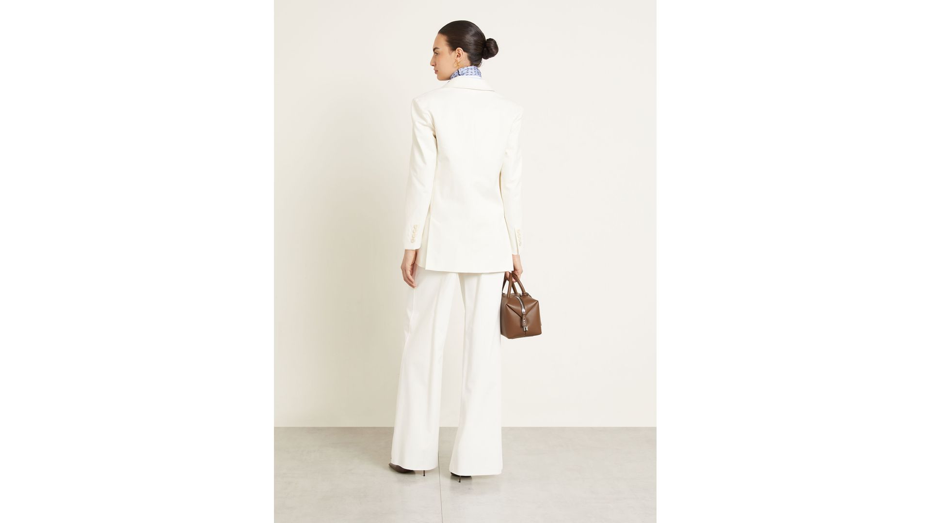 Max Mara Spodnie Z Materiału Typu Marle Dentice weiss