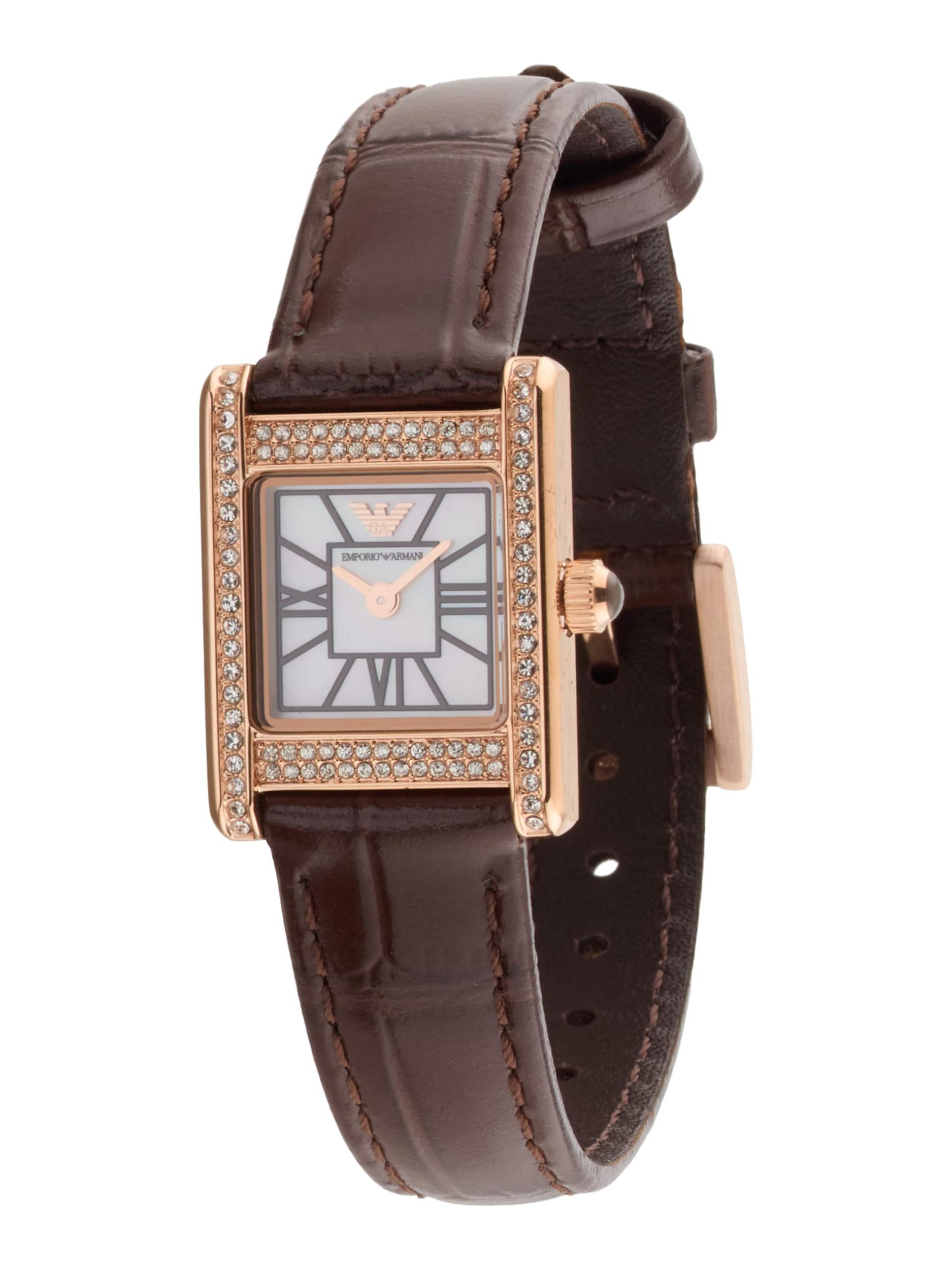 Emporio Armani Zegarek analogowy ciemnobrązowy / różowe złoto