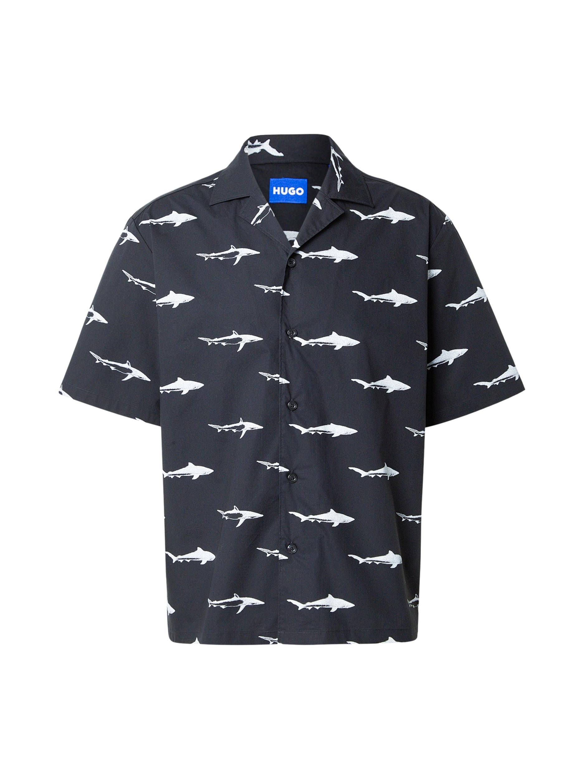 HUGO Koszula 'Eligino' szary / czarny