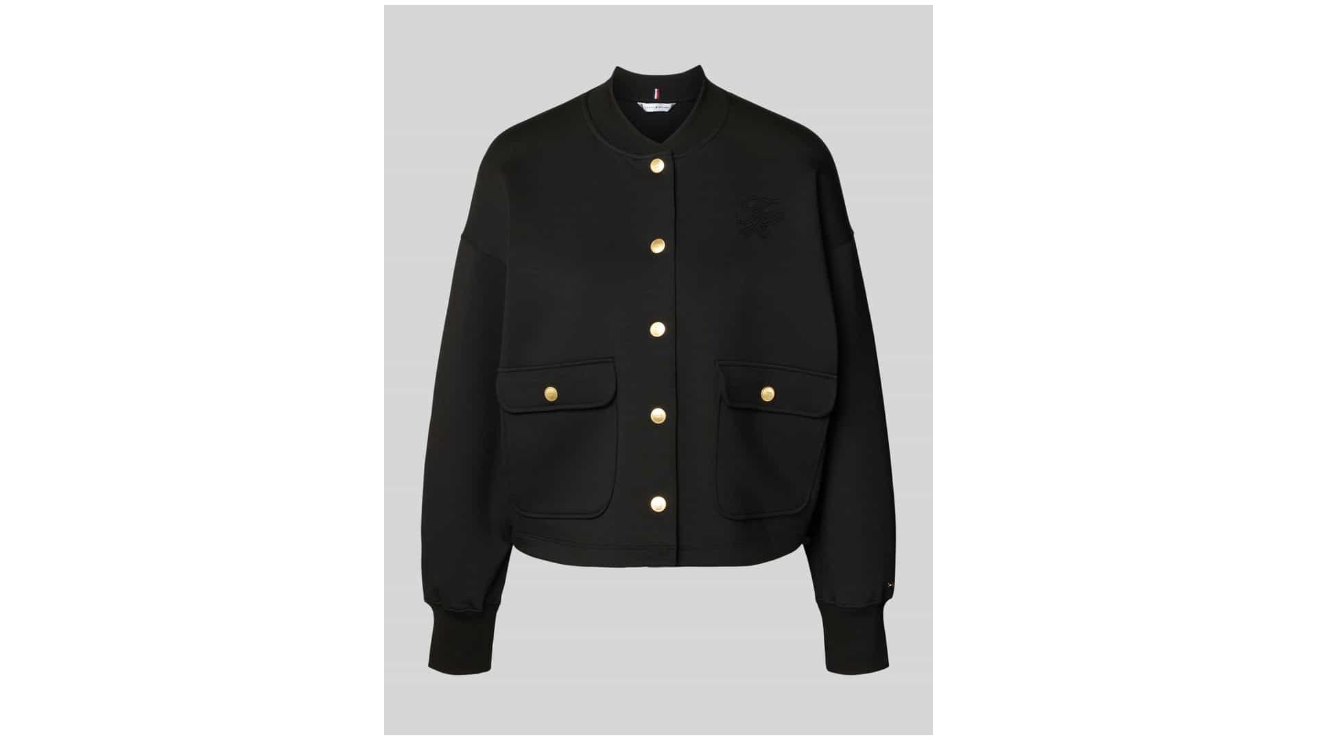 Tommy Hilfiger Bomberka o kroju regular fit z mieszanki bawełny model ‘GOLD BUTTON BOMBER’