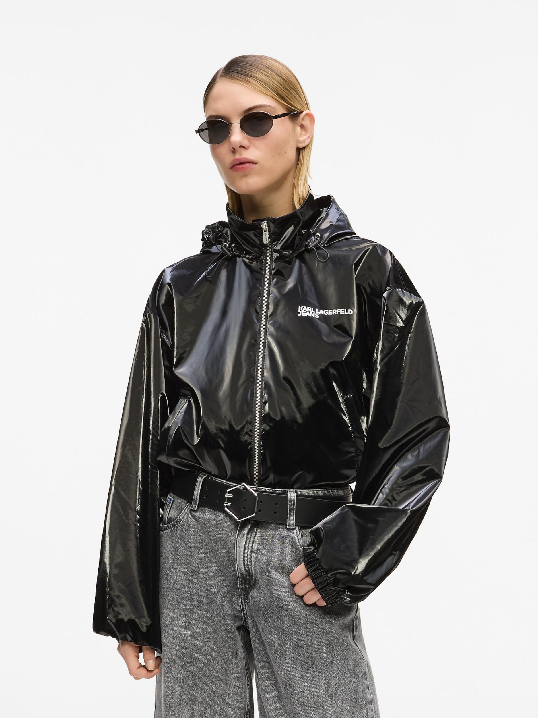 KARL LAGERFELD JEANS Kurtka przejściowa czarny / biały