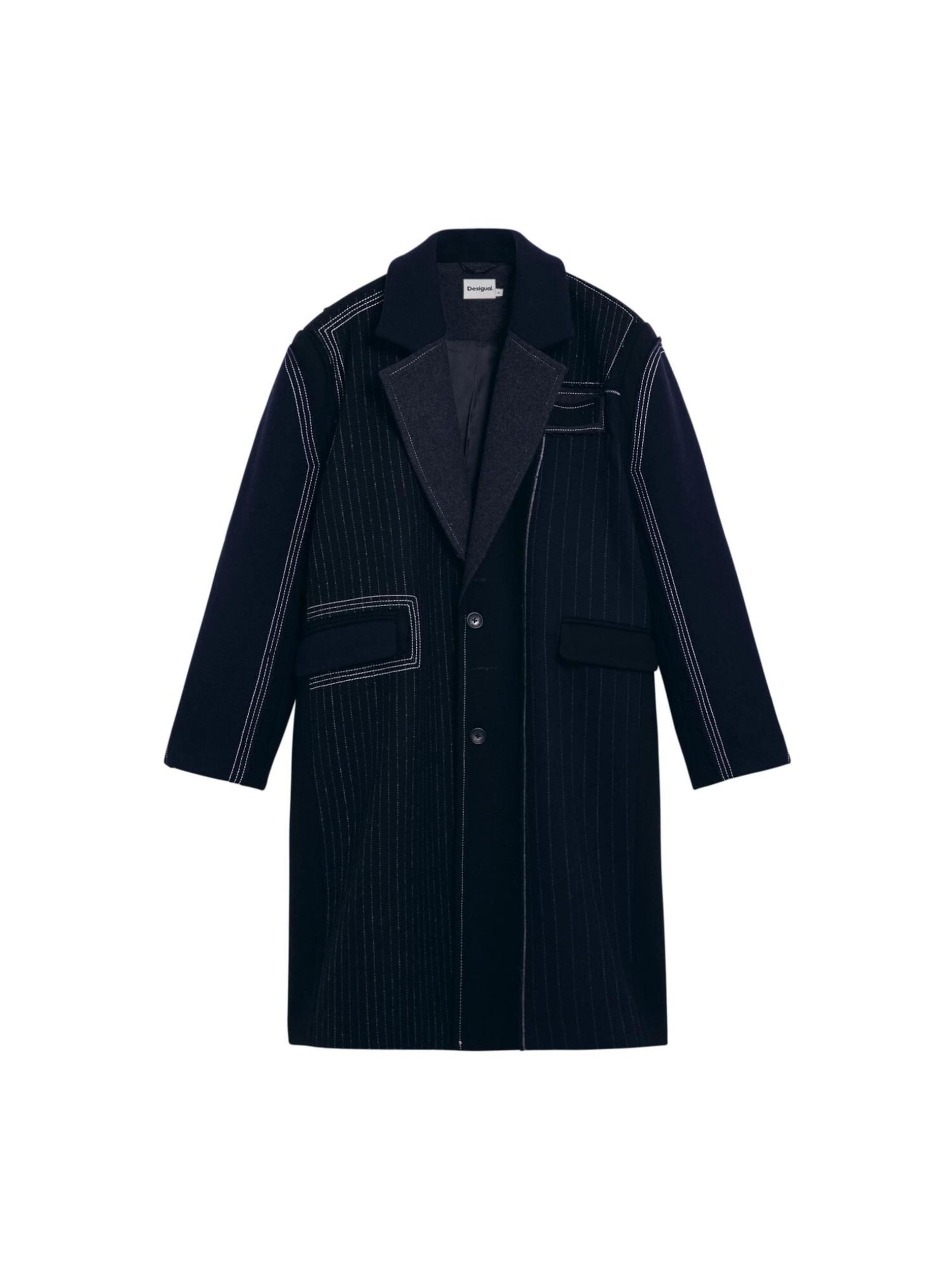 Desigual Płaszcz przejściowy ciemny niebieski / biały