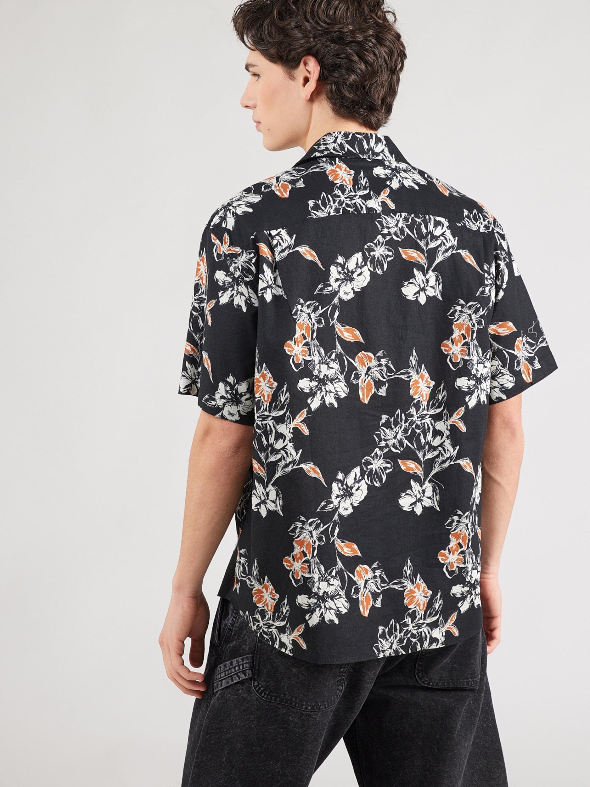 GAP Koszula pomarańczowy / czarny / biały