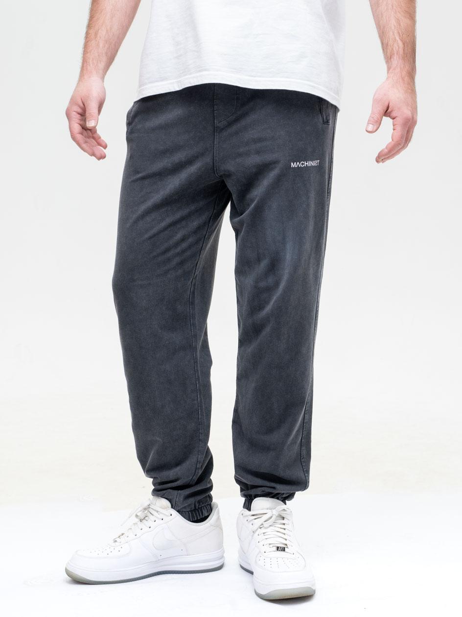 Spodnie Dresowe Męskie Czarne Sprane Machinist Relaxed Washing ALT