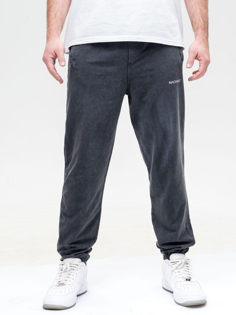 Spodnie Dresowe Męskie Czarne Sprane Machinist Relaxed Washing ALT