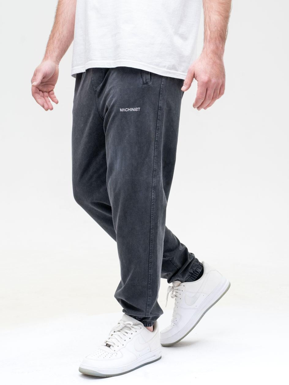 Spodnie Dresowe Męskie Czarne Sprane Machinist Relaxed Washing ALT