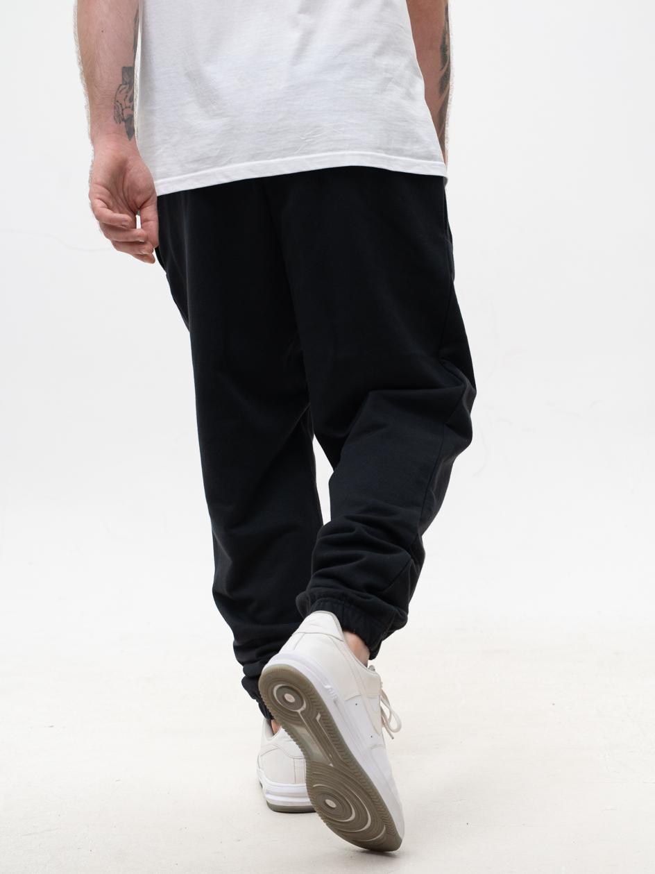 Spodnie Dresowe Męskie Oversize Czarne Prosto Flathead